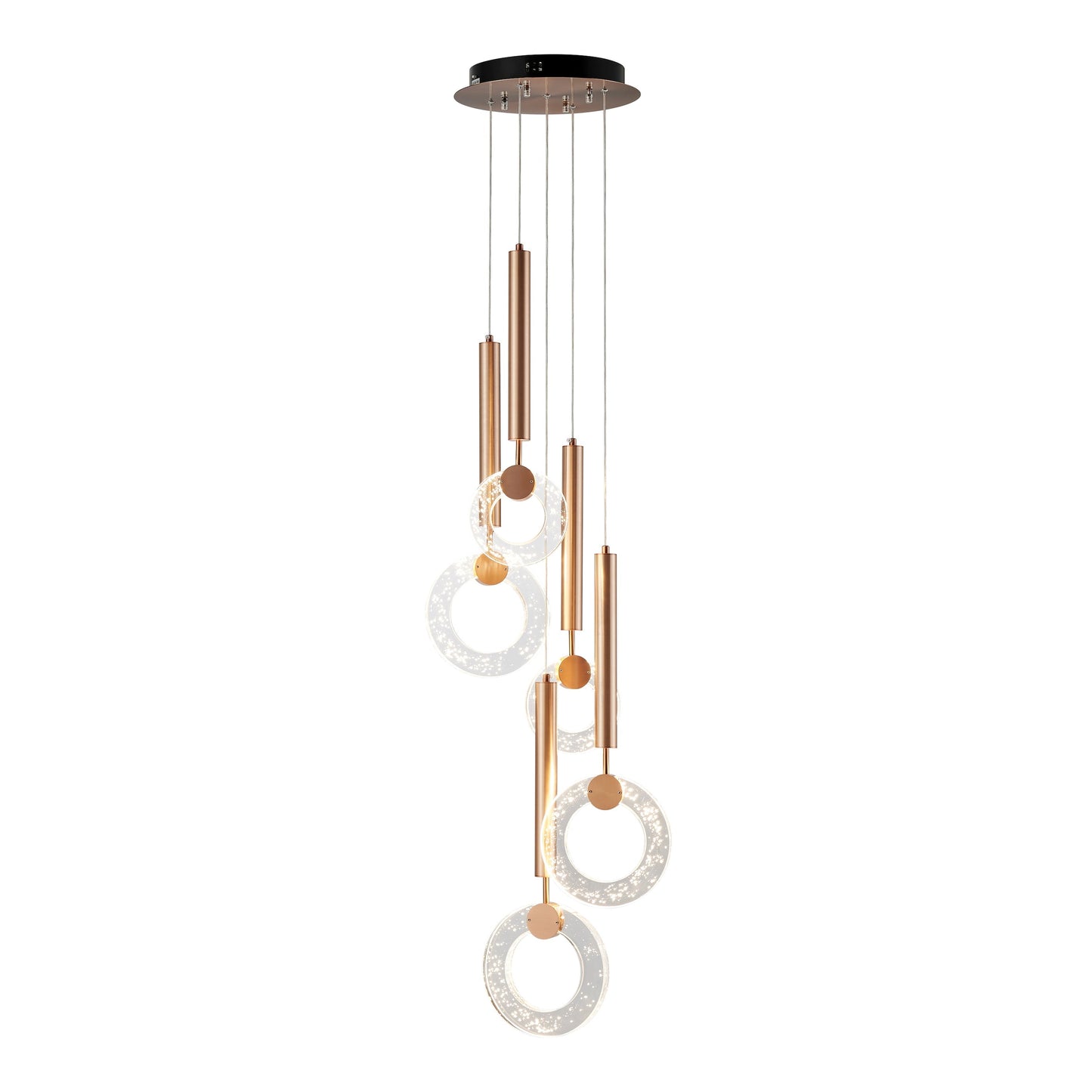 Glitter Rings Flush Chandelier // Bronze - Disselt Designs