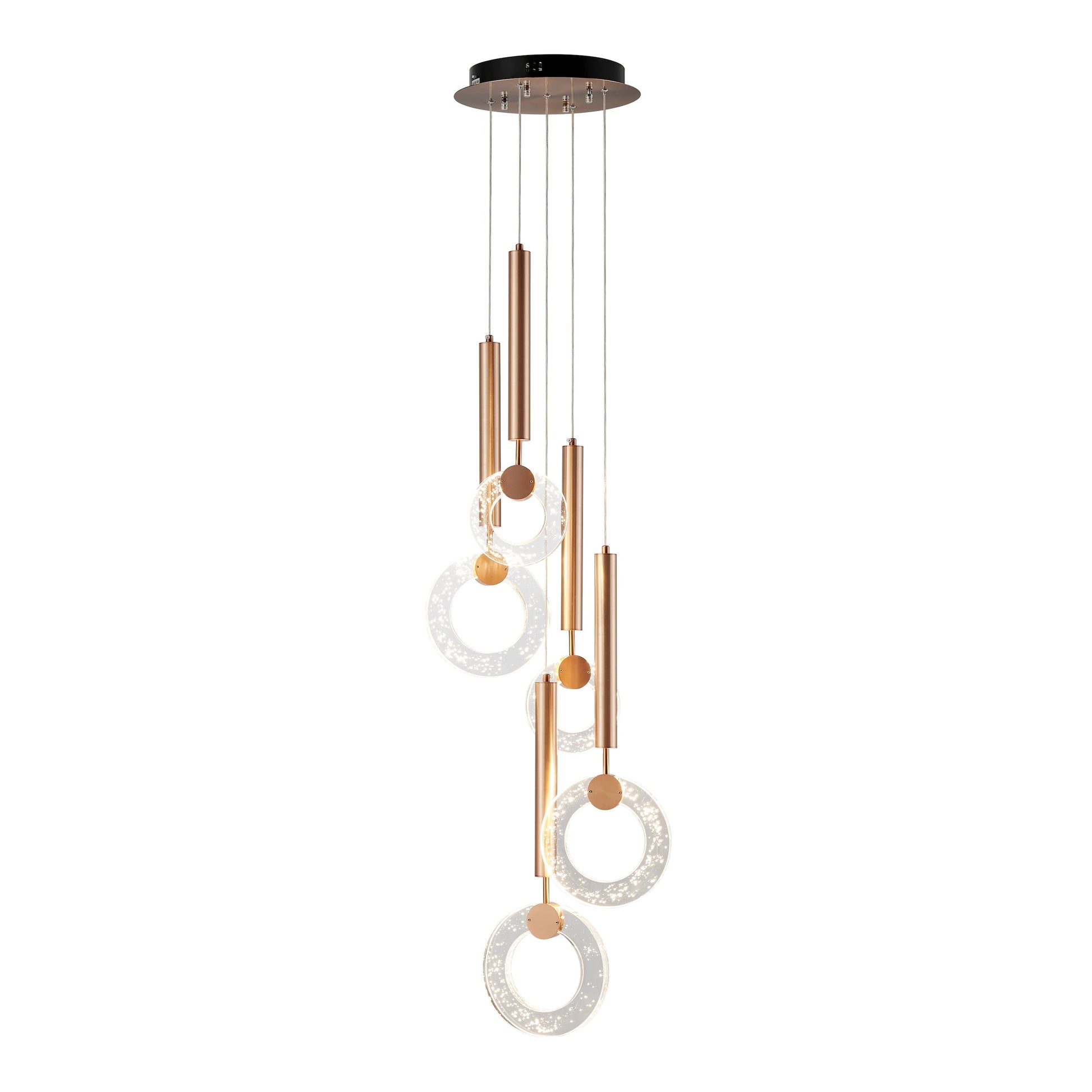 Glitter Rings Flush Chandelier // Bronze - Disselt Designs