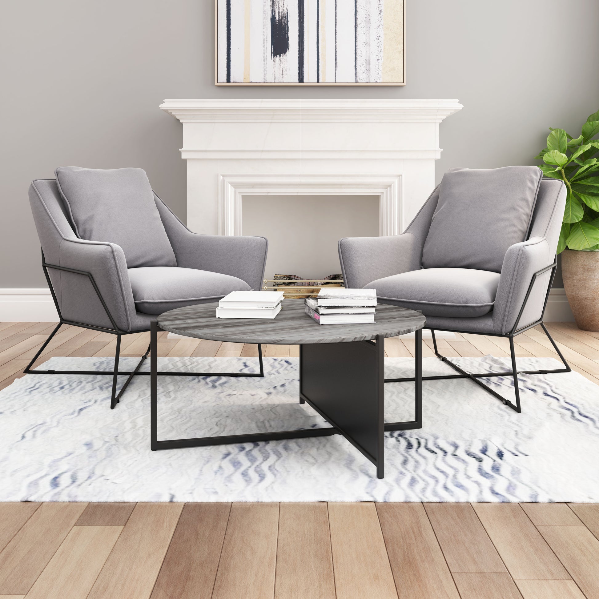 Mcbride Coffee Table Gray & Black - Disselt Designs