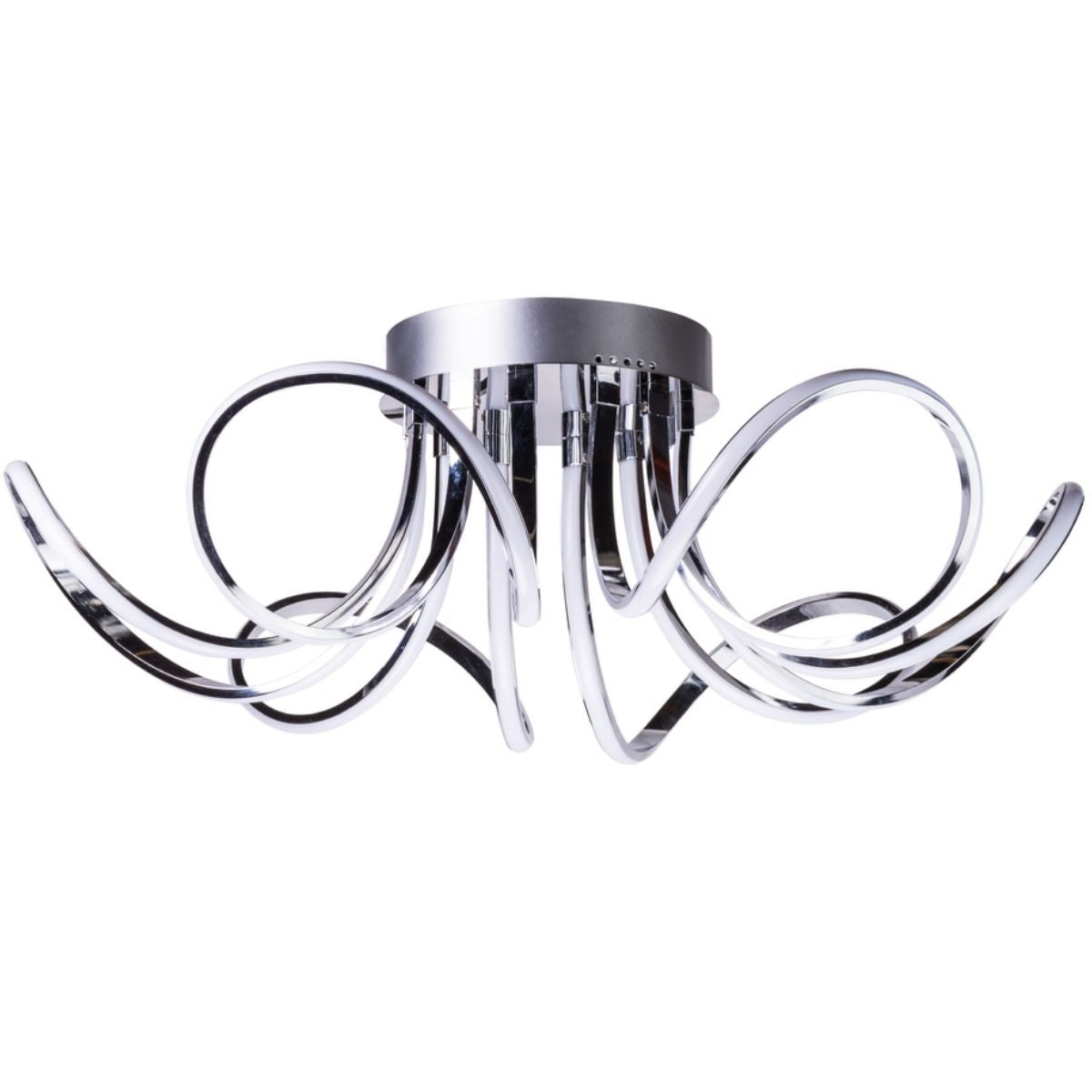 6 Petal Flower Dimmable LED Flush Mount Lamp // Chrome - Disselt Designs
