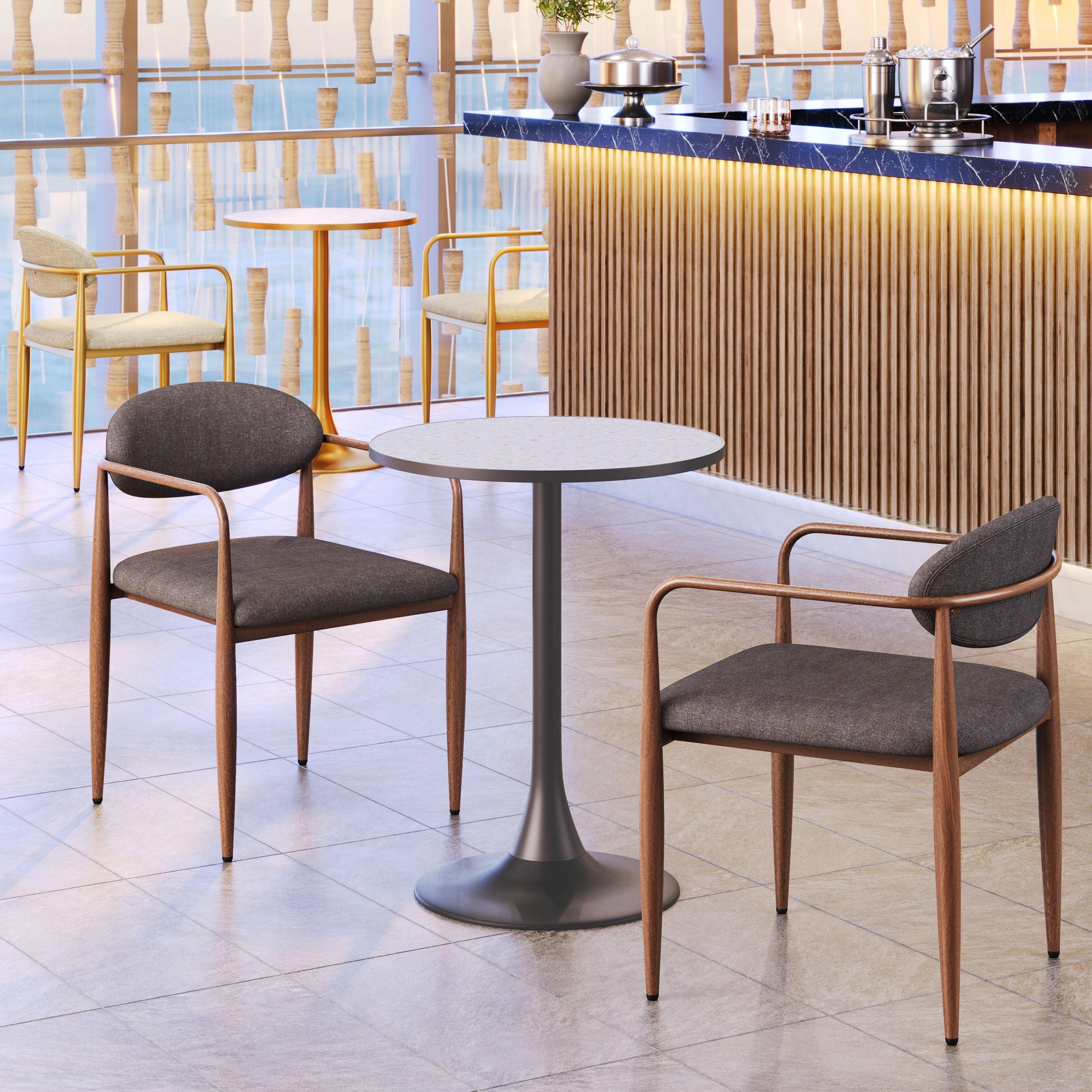 Bite Bistro Table Gray & Bronze - Disselt Designs