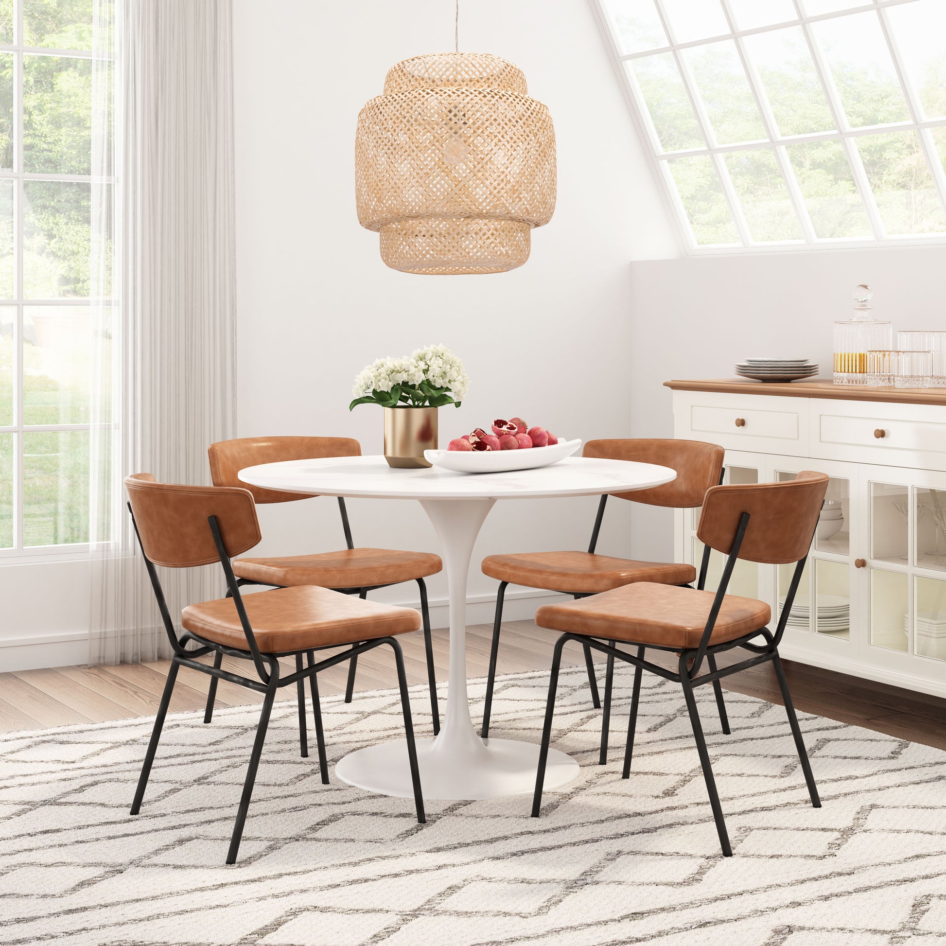 Charon Dining Chair (Set of 2) Vintage Brown - Disselt Designs