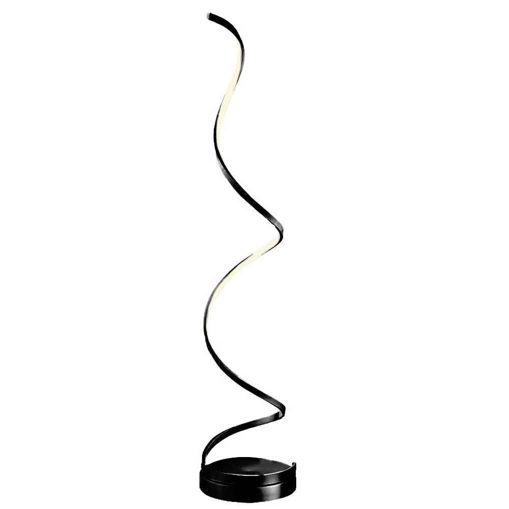 Modern Spiral LED 61" Floor Lamp // Black - Disselt Designs