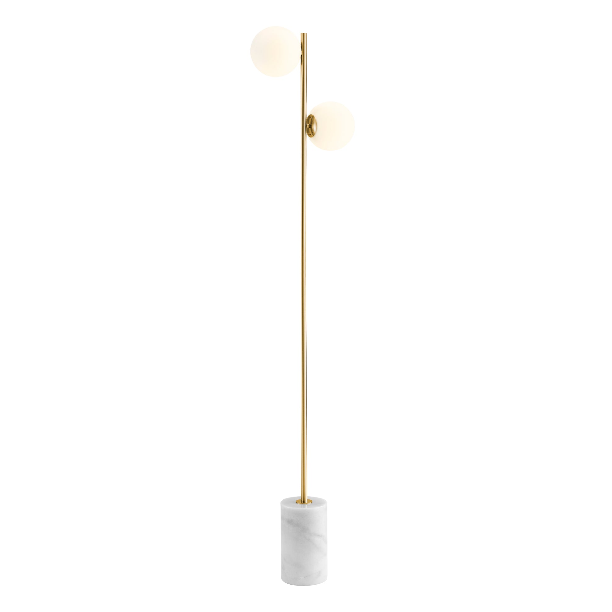 Anechdoche 2 Lights Floor Lamp // Gold and White - Disselt Designs