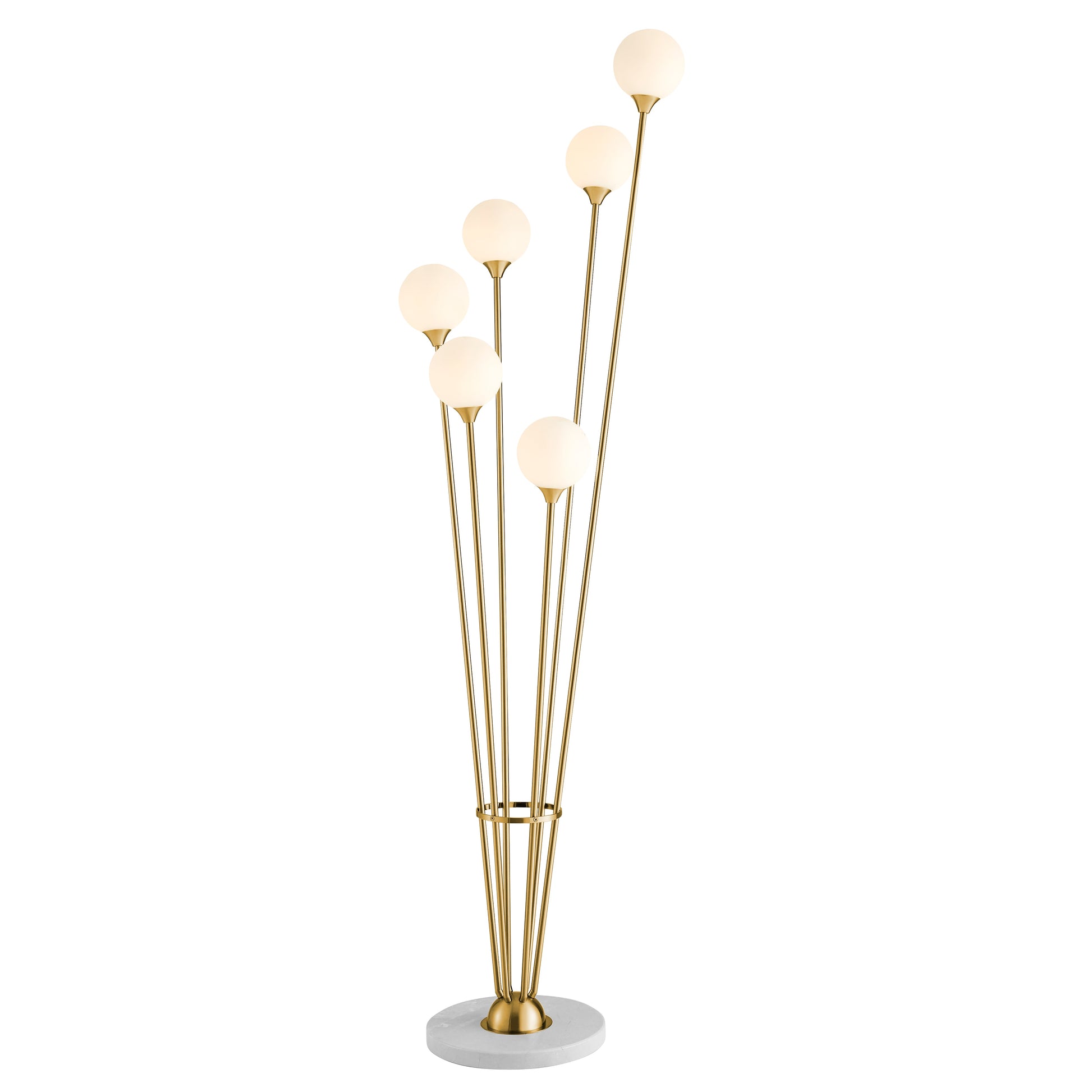 Anechdoche 6 Lights Floor Lamp // Gold and White - Disselt Designs