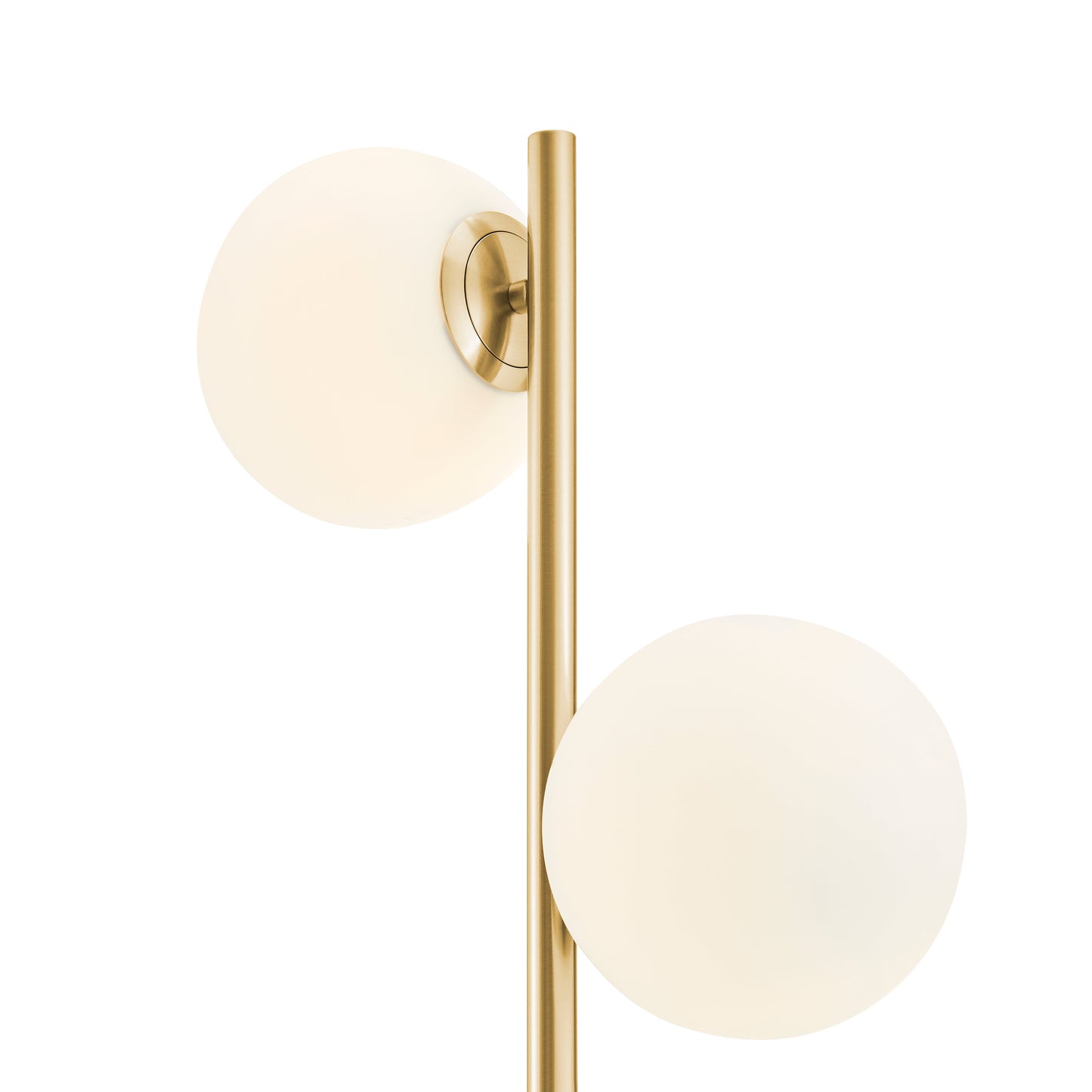 Anechdoche 2 Lights Floor Lamp // Gold and White - Disselt Designs