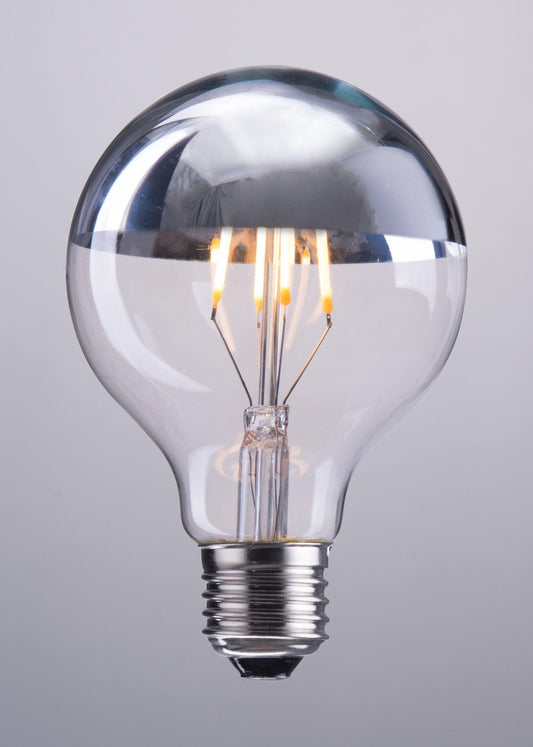 E26 G80 4W 110x80mm LED Light Bulb Half Chrome - Disselt Designs