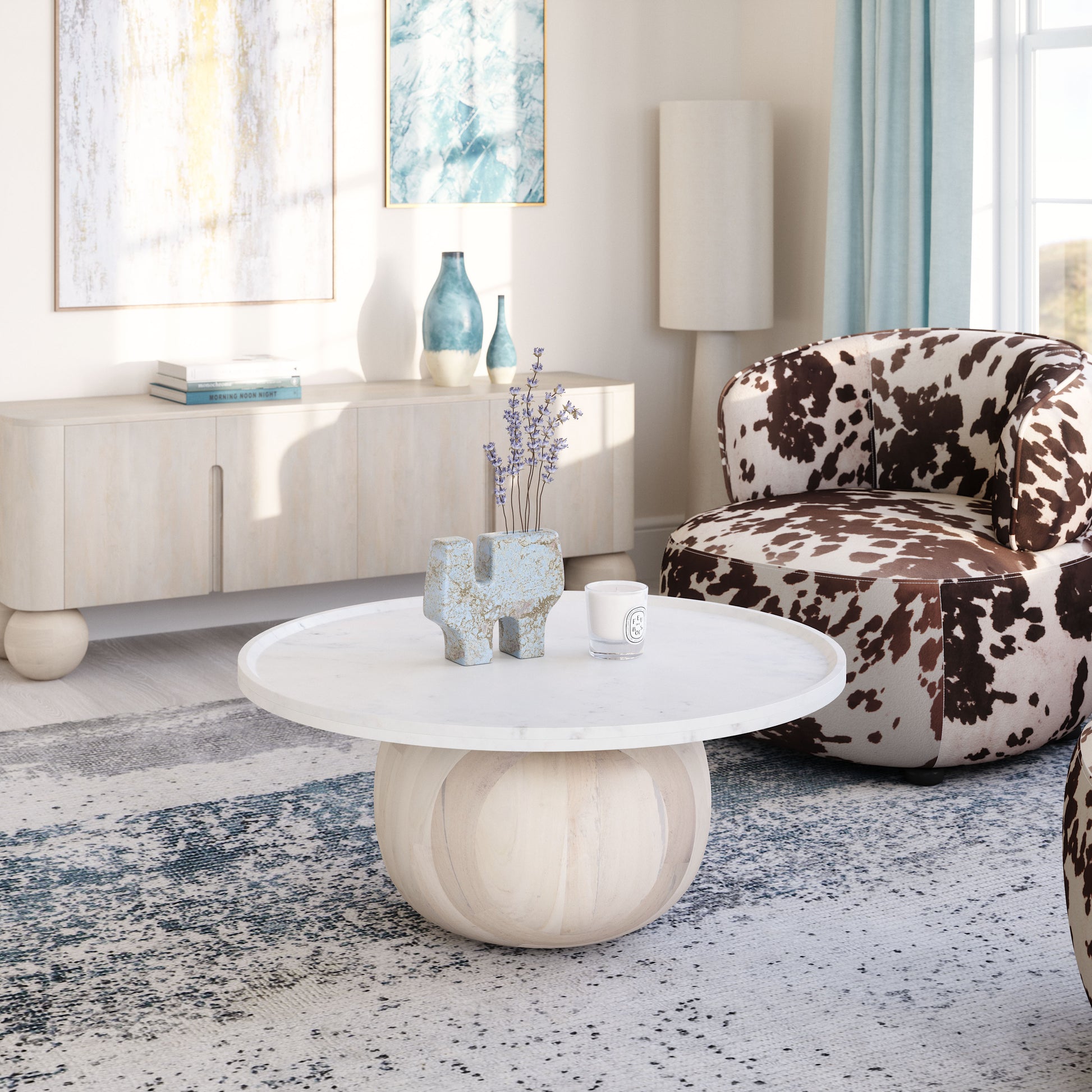 Savona Coffee Table White & Whitewashed - Disselt Designs