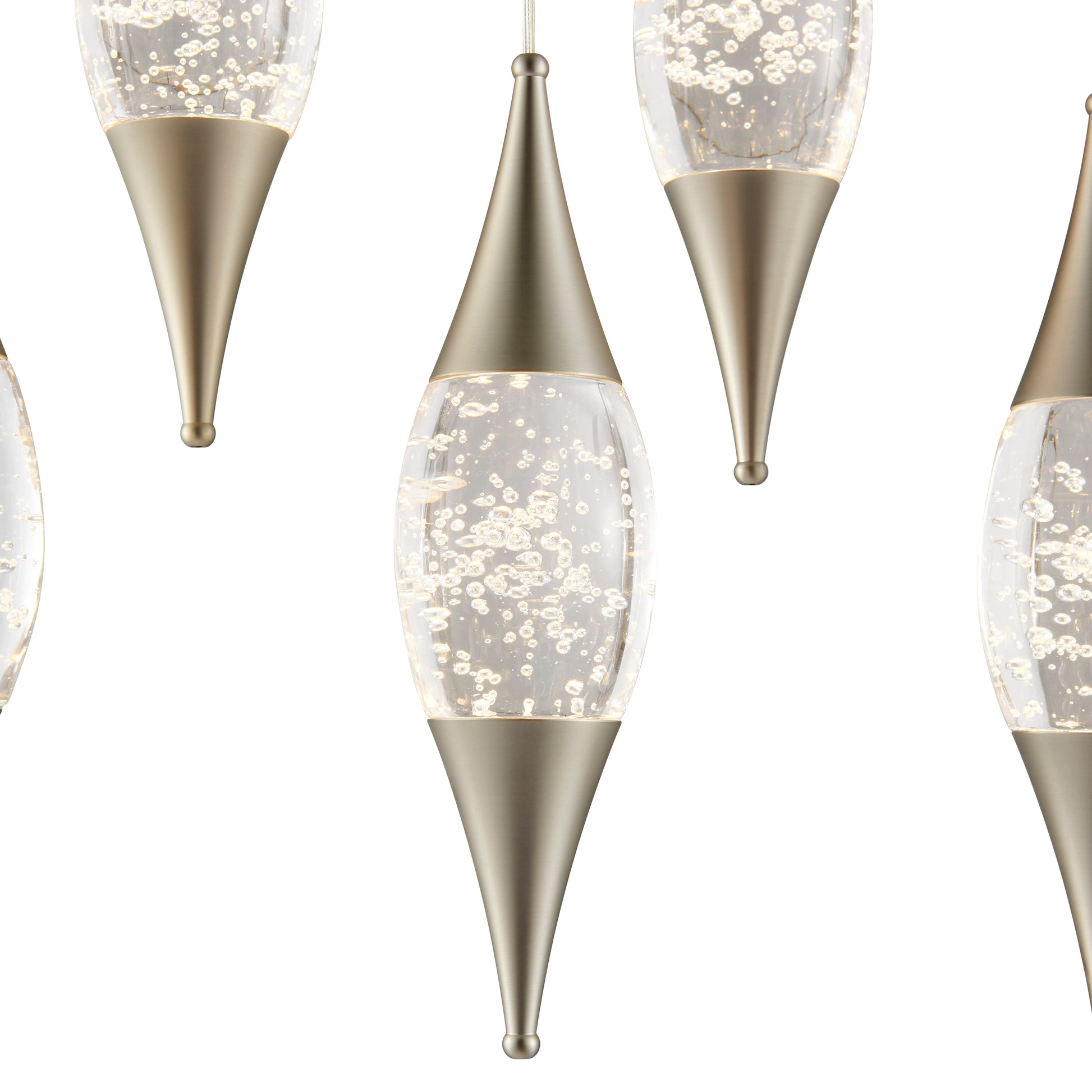 Shinny Teardrops Rectangular Chandelier // Matte Nickel - Disselt Designs