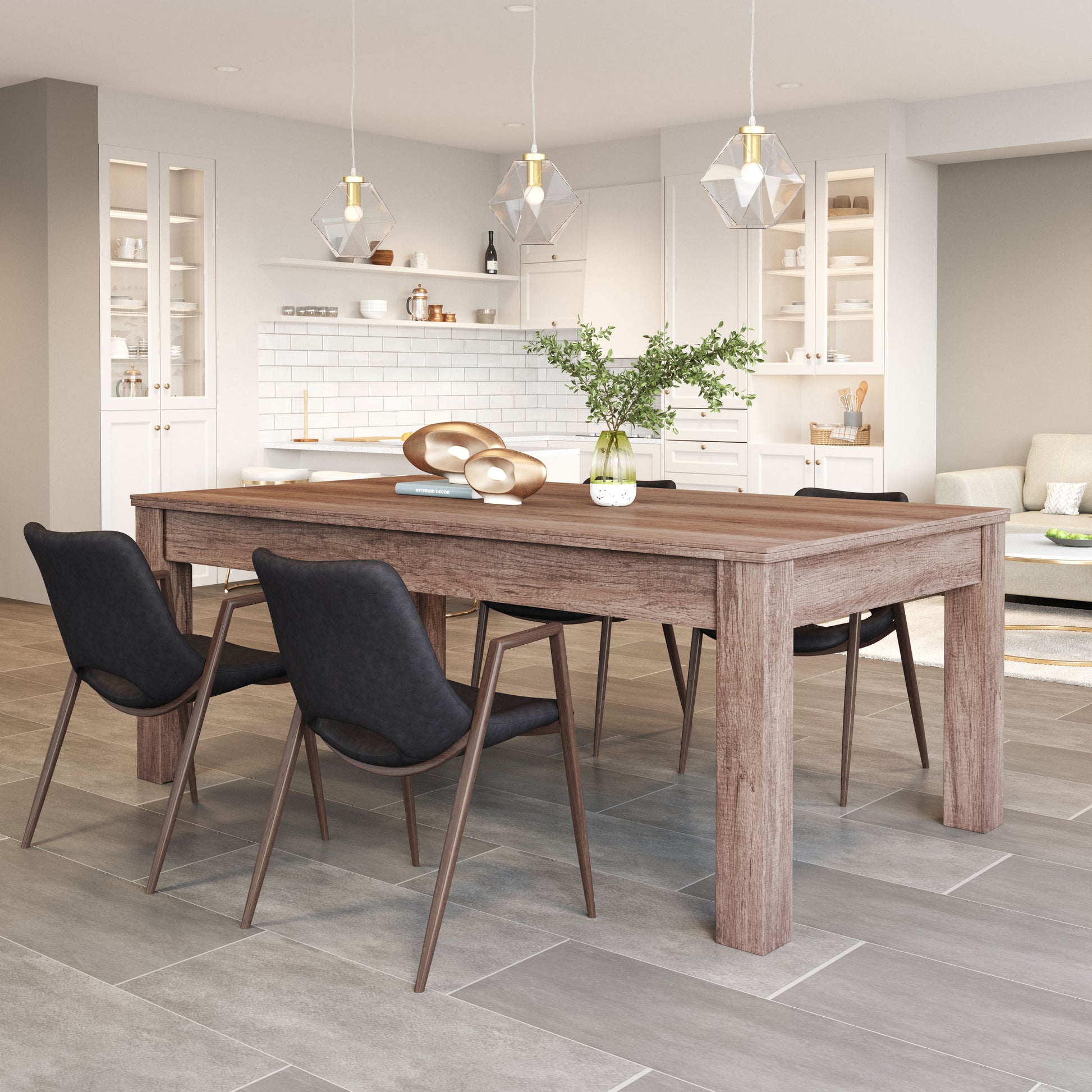 Desi Dining Chair (Set of 2) Black & Walnut - Disselt Designs