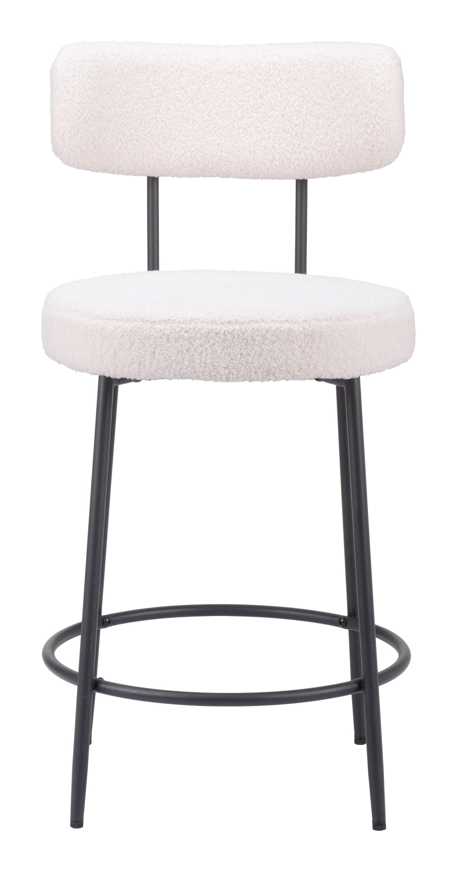 Blanca Counter Stool (Set of 2) Ivory - Disselt Designs