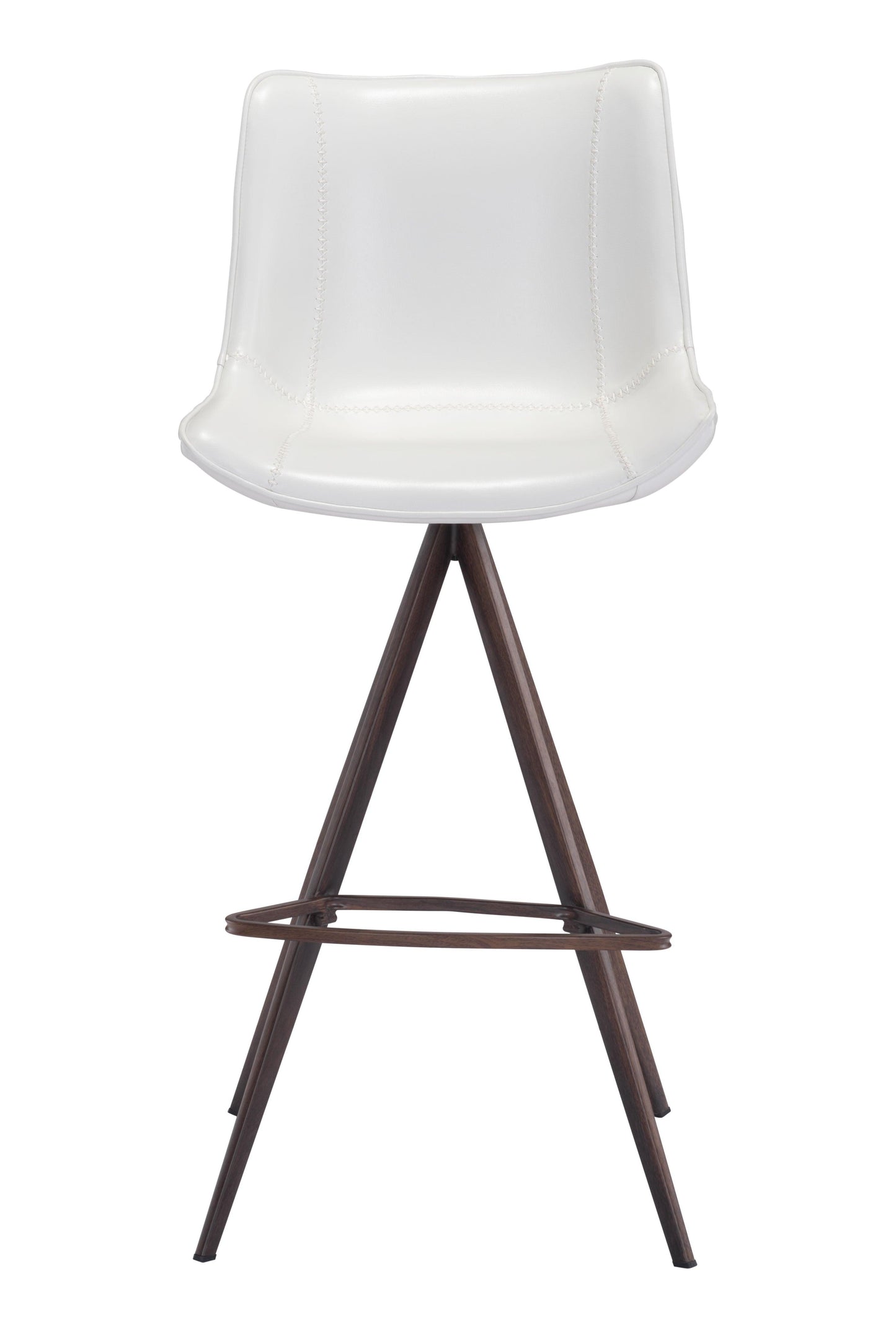 Aki Barstool (Set of 2) White & Walnut - Disselt Designs