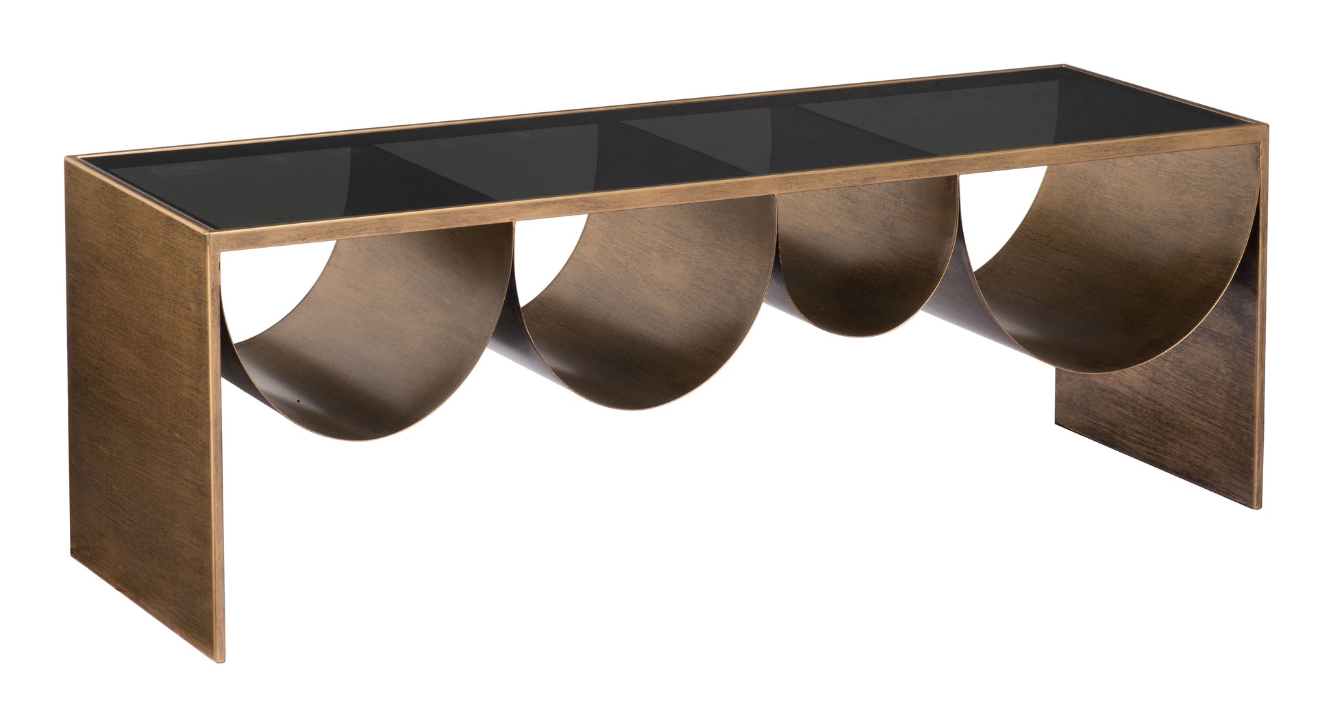 Reed Coffee Table Brass & Black - Disselt Designs