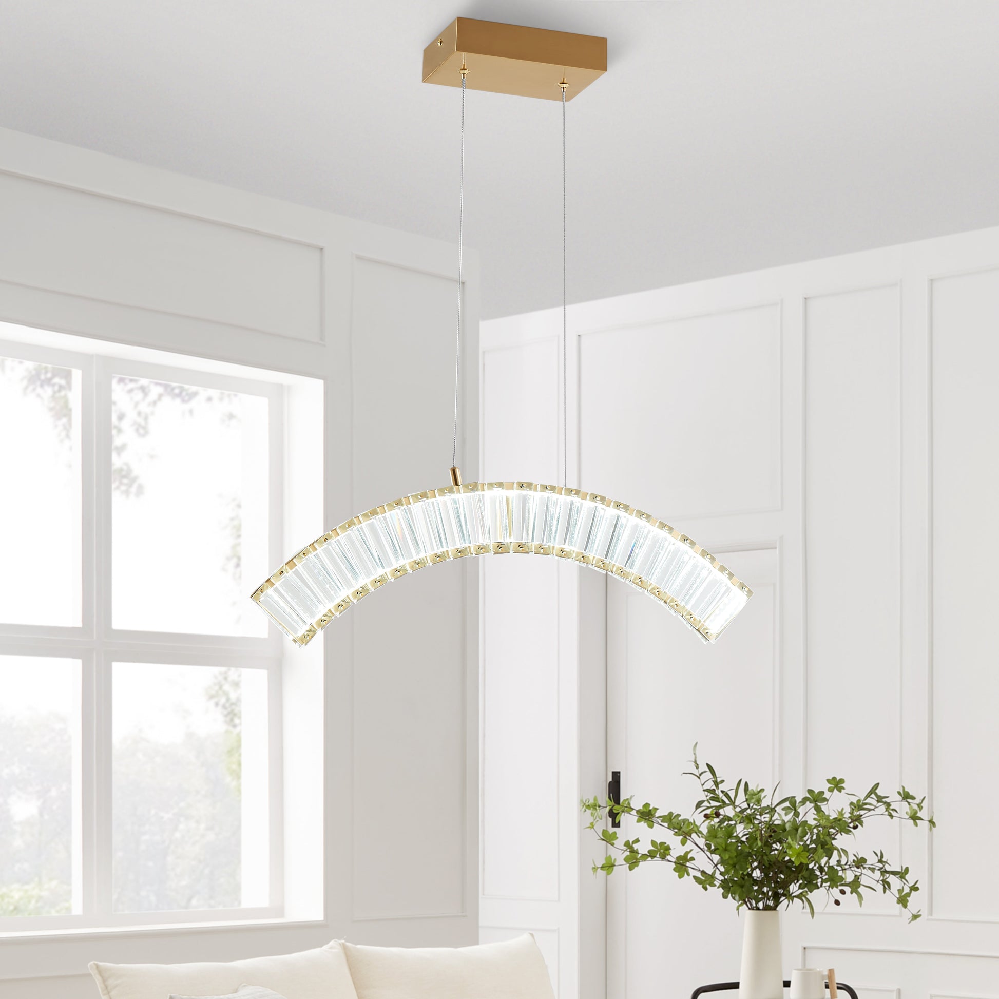 Sanford Single Chandelier // Brushed Gold - Disselt Designs