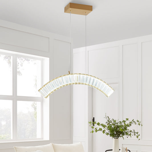 Sanford Single Chandelier // Brushed Gold - Disselt Designs