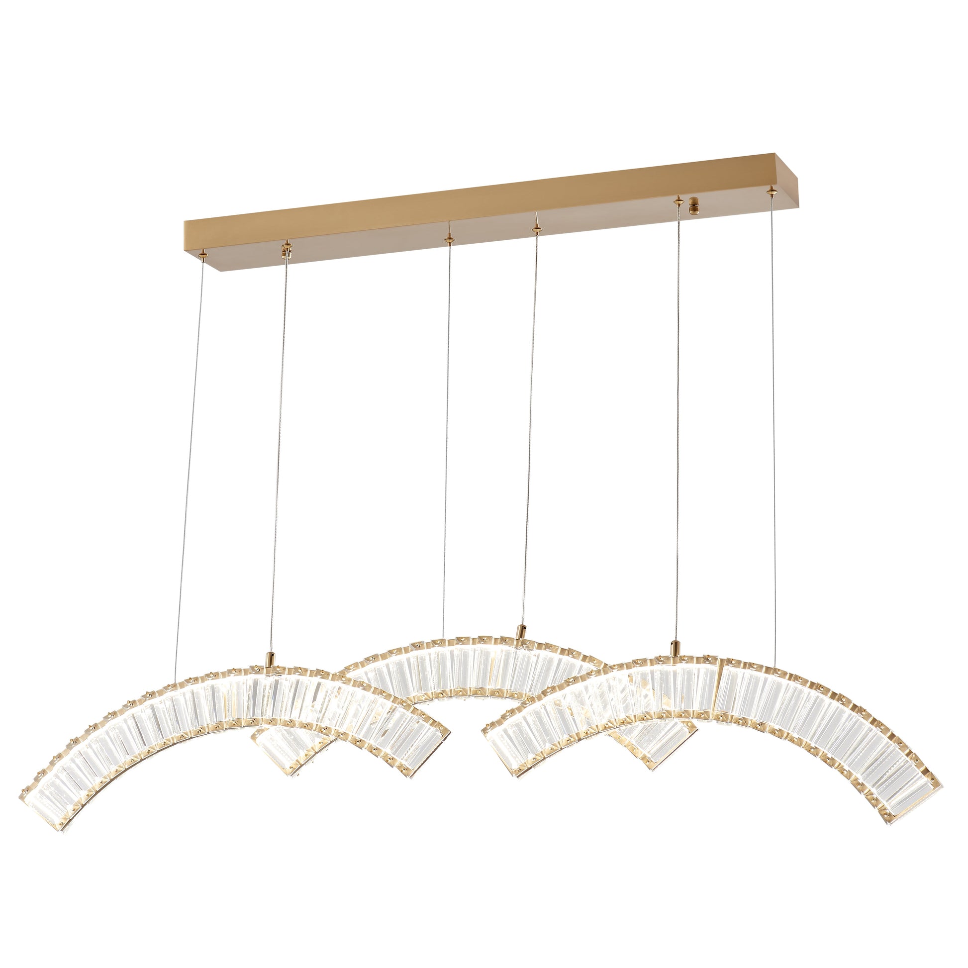 Sanford Triple Chandelier // Brushed Gold - Disselt Designs