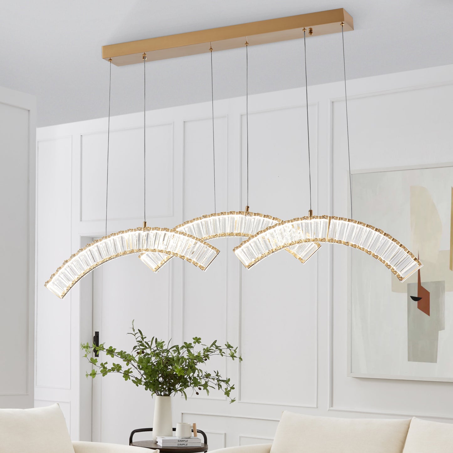 Sanford Triple Chandelier // Brushed Gold - Disselt Designs