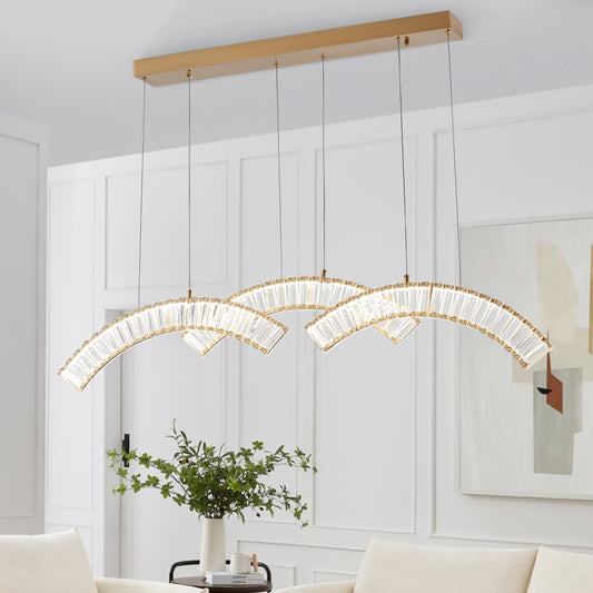 Sanford Triple Chandelier // Brushed Gold - Disselt Designs