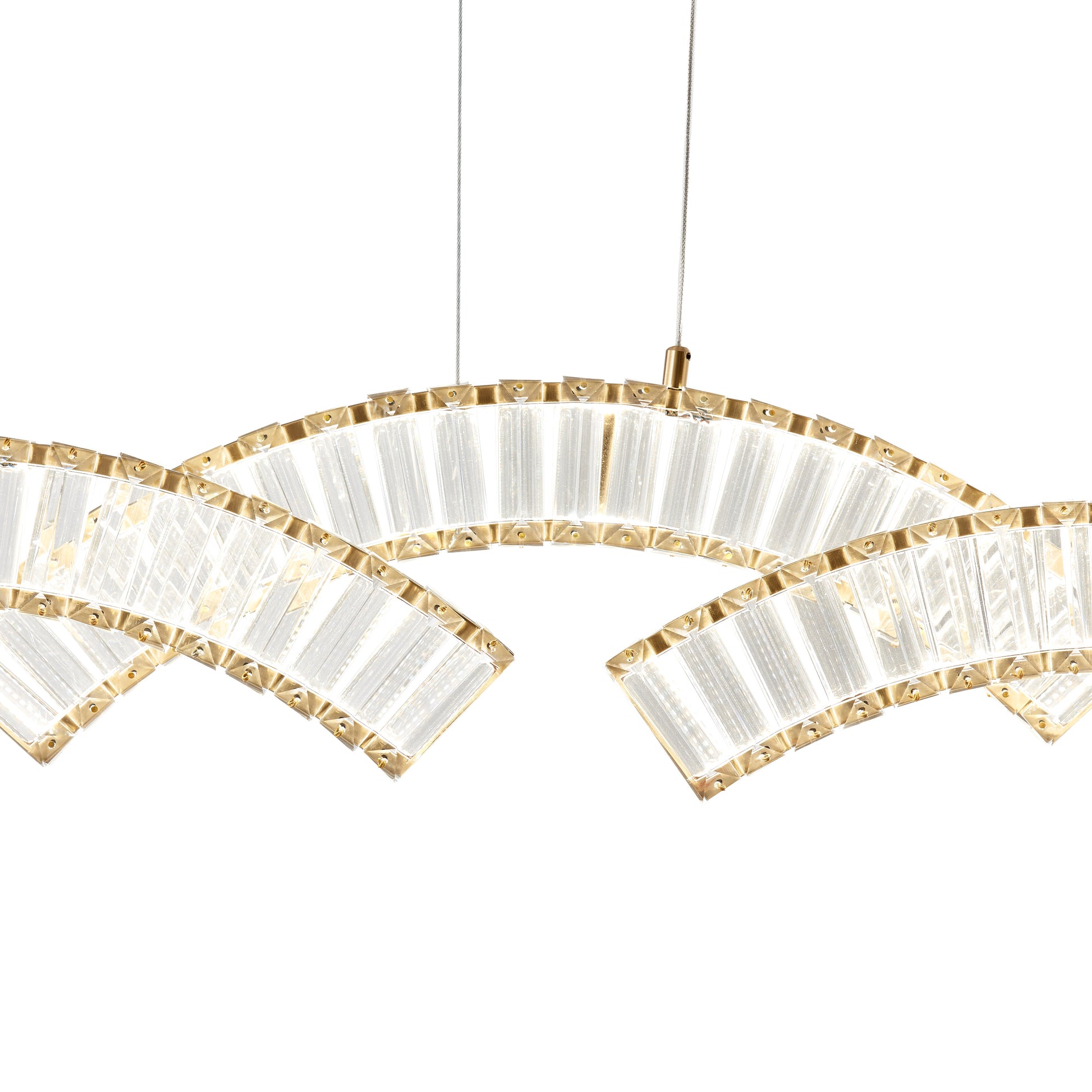 Sanford Triple Chandelier // Brushed Gold - Disselt Designs