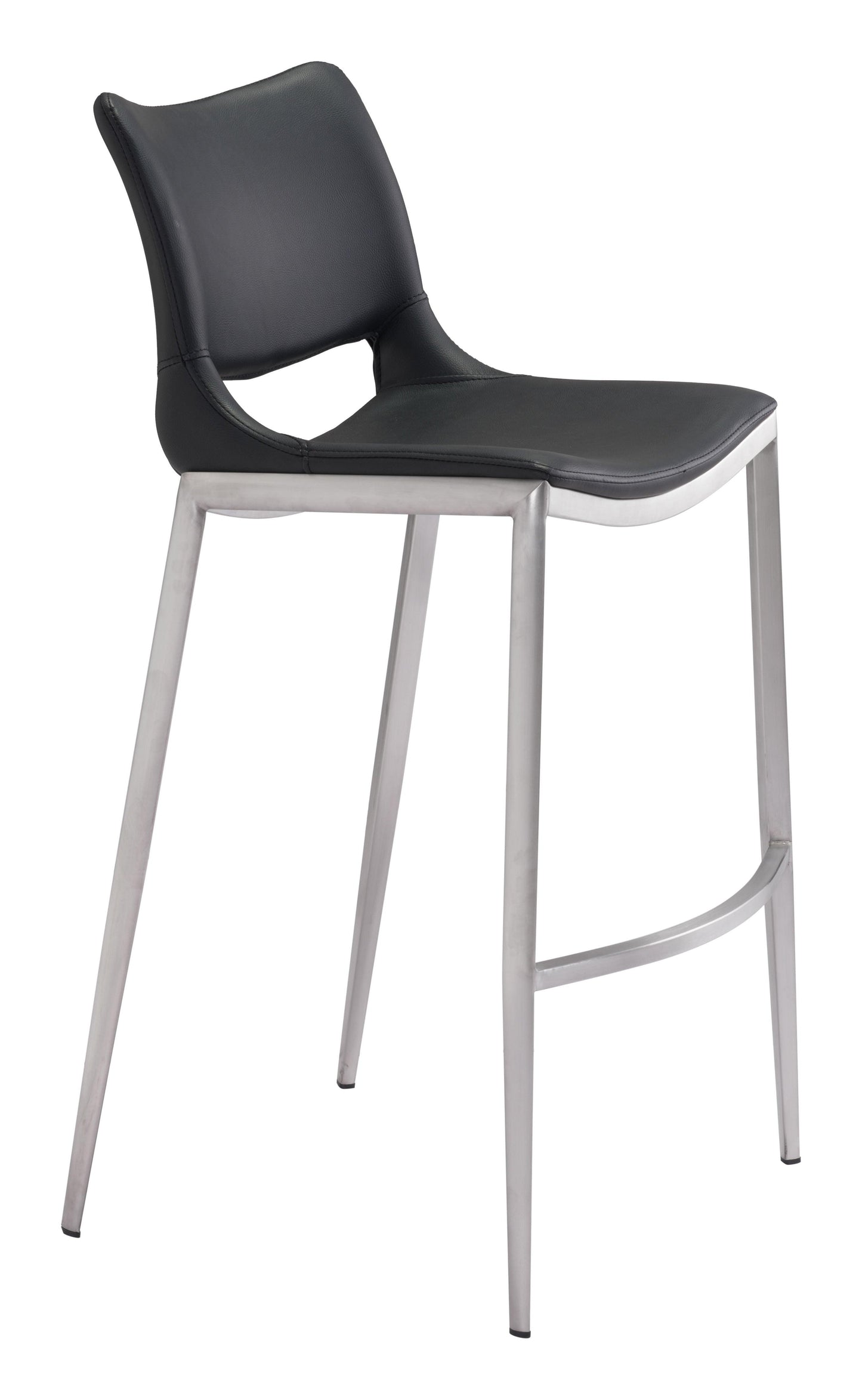Ace Barstool (Set of 2) Black & Silver - Disselt Designs