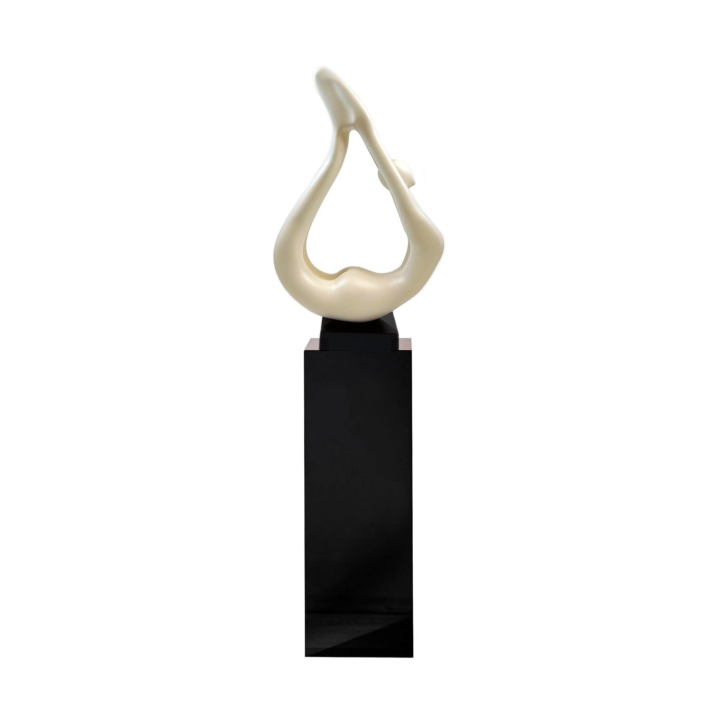 Yoga Floor Sculpture // White with Black Base - Disselt Designs