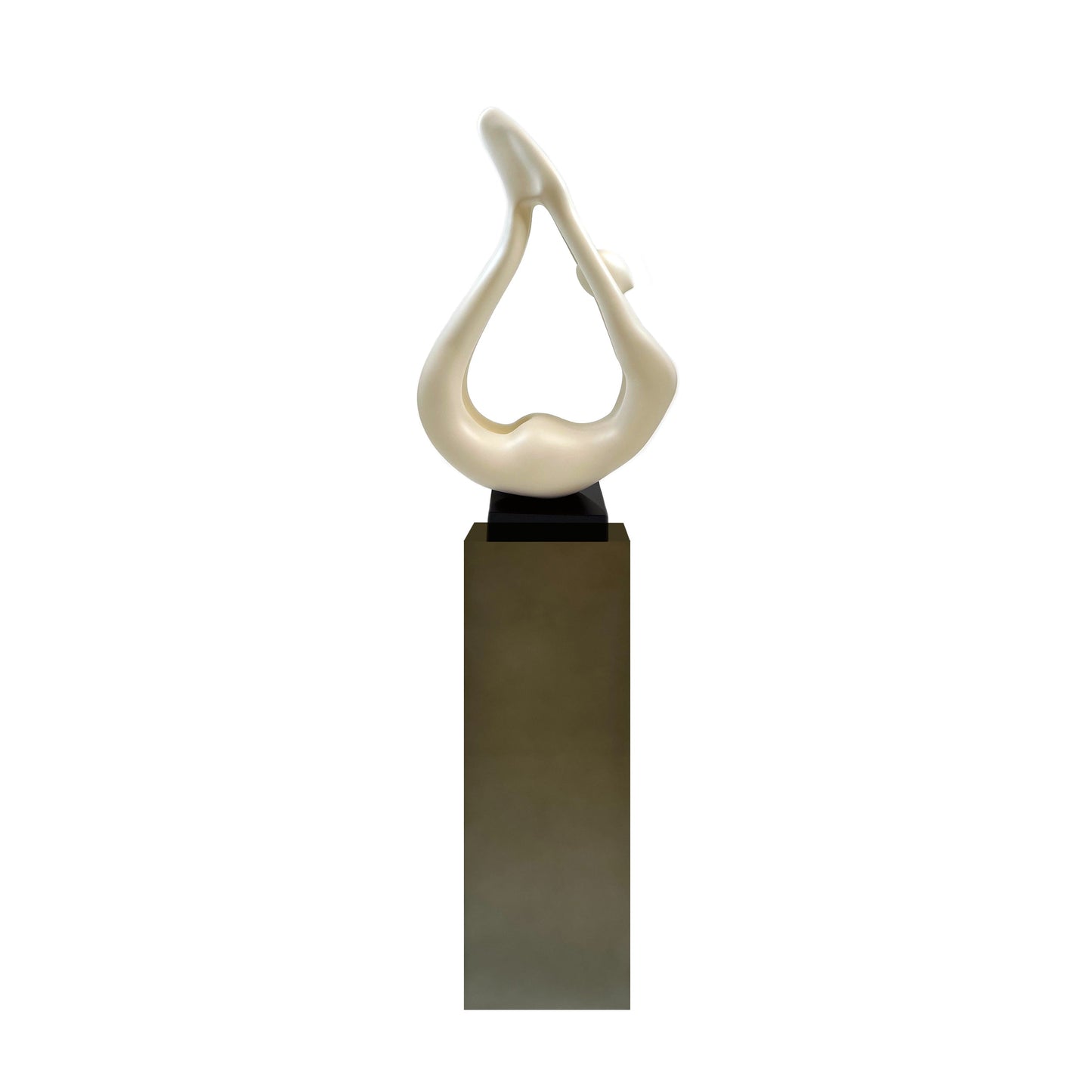 Yoga White Sculpture - Gray Base - Disselt Designs