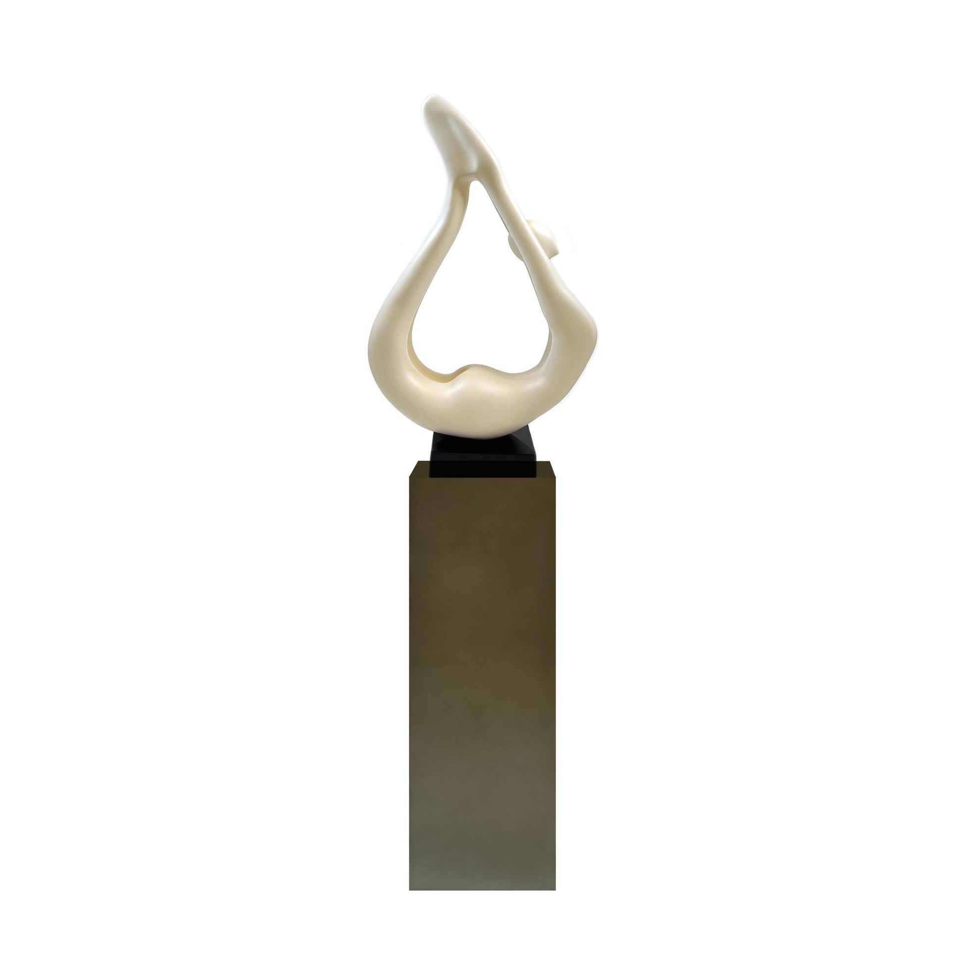 Yoga White Sculpture - Gray Base - Disselt Designs