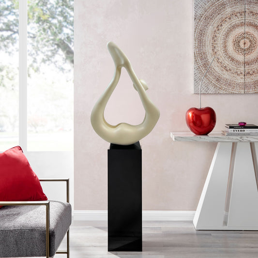 Yoga Floor Sculpture // White with Black Base - Disselt Designs