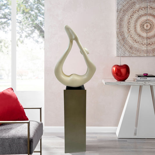 Yoga White Sculpture - Gray Base - Disselt Designs