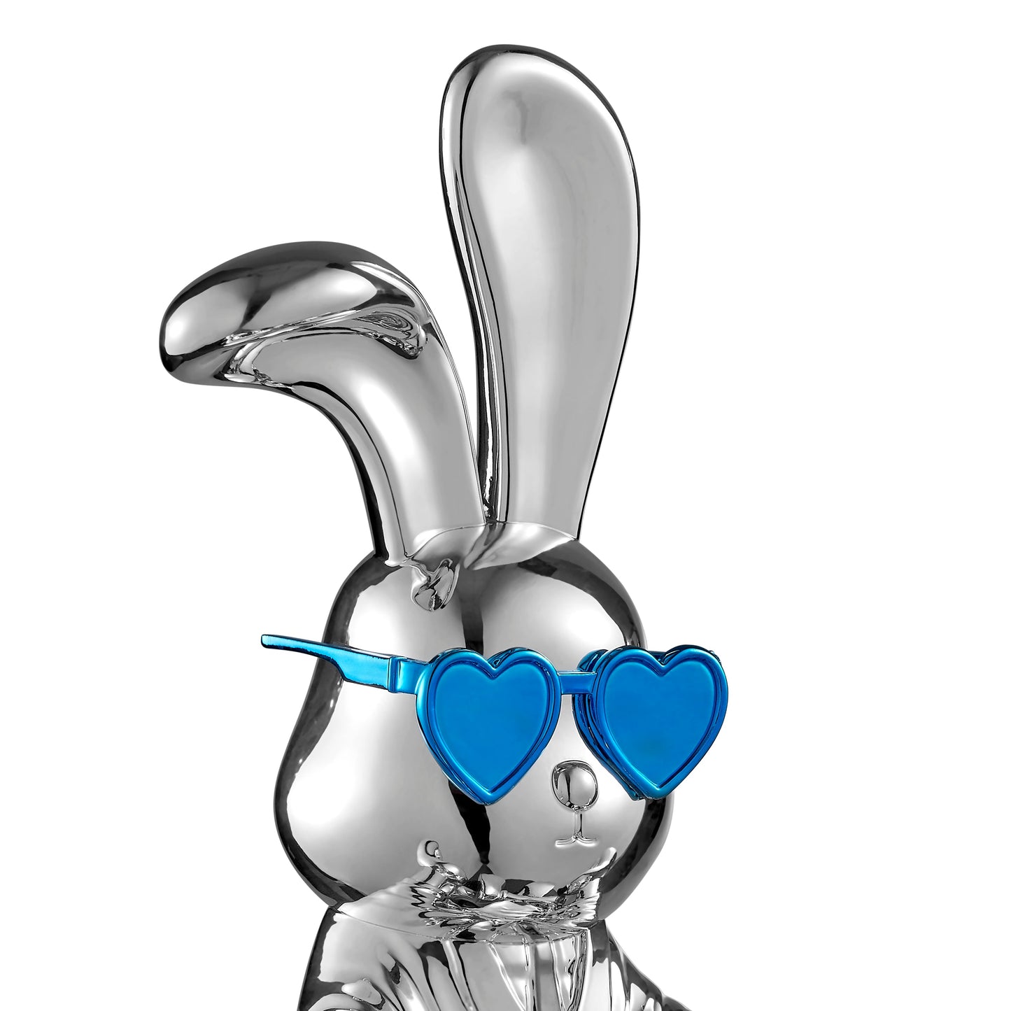 Sitting Rabbit with Blue Tie and Glasses - Disselt Designs