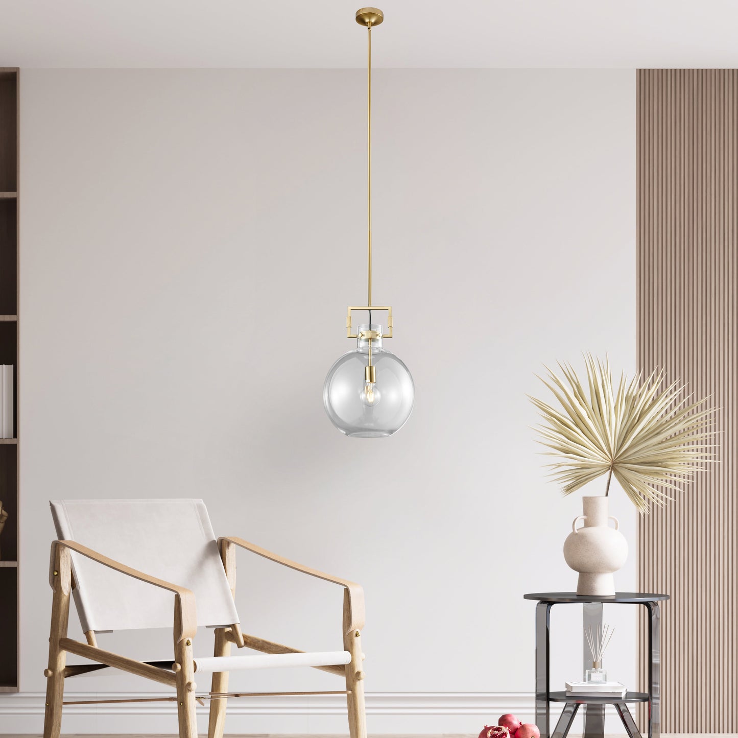 Atlas 1 LED Light Pendant // Crystal and Gold - Disselt Designs