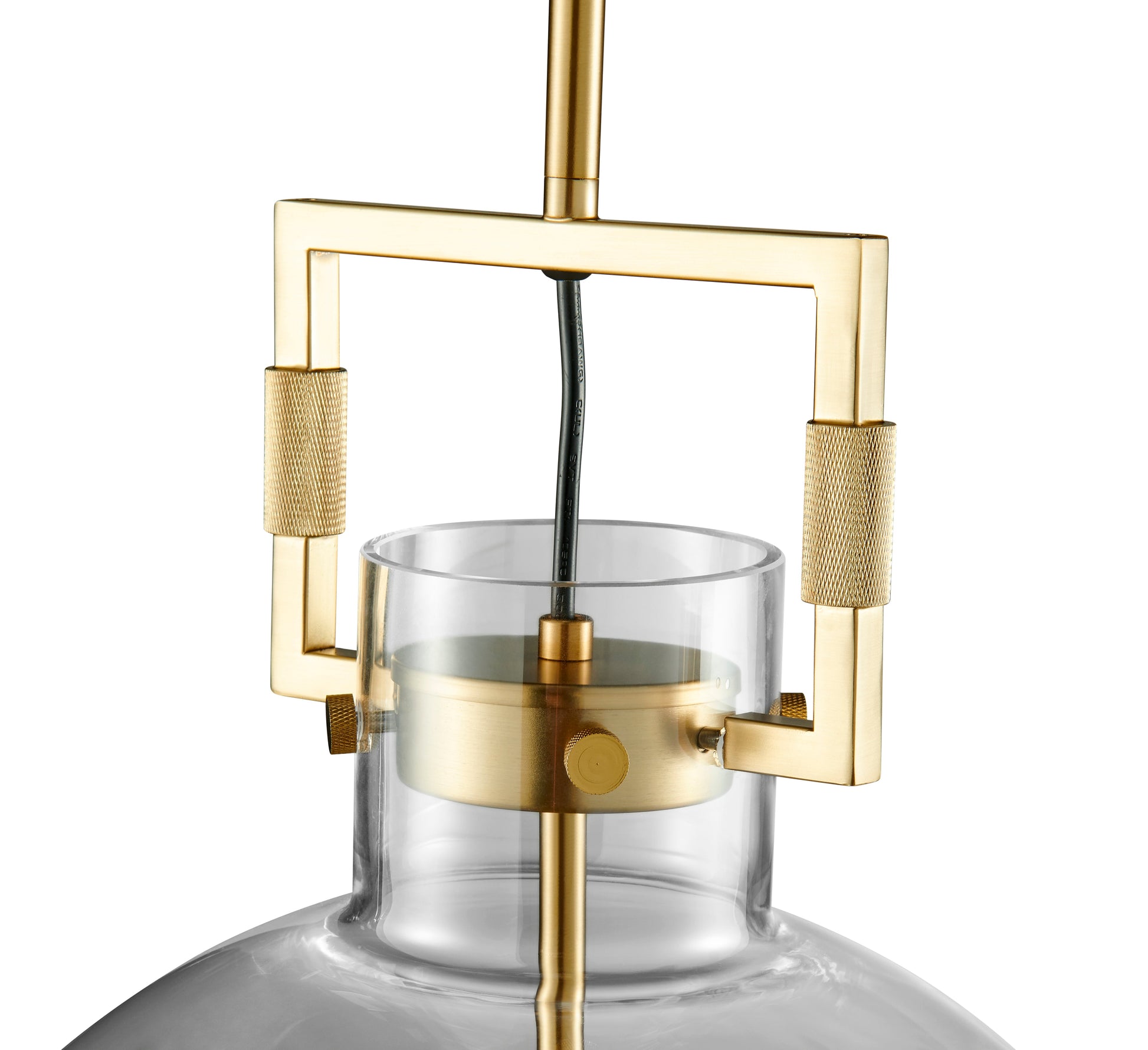 Atlas 1 LED Light Pendant // Crystal and Gold - Disselt Designs