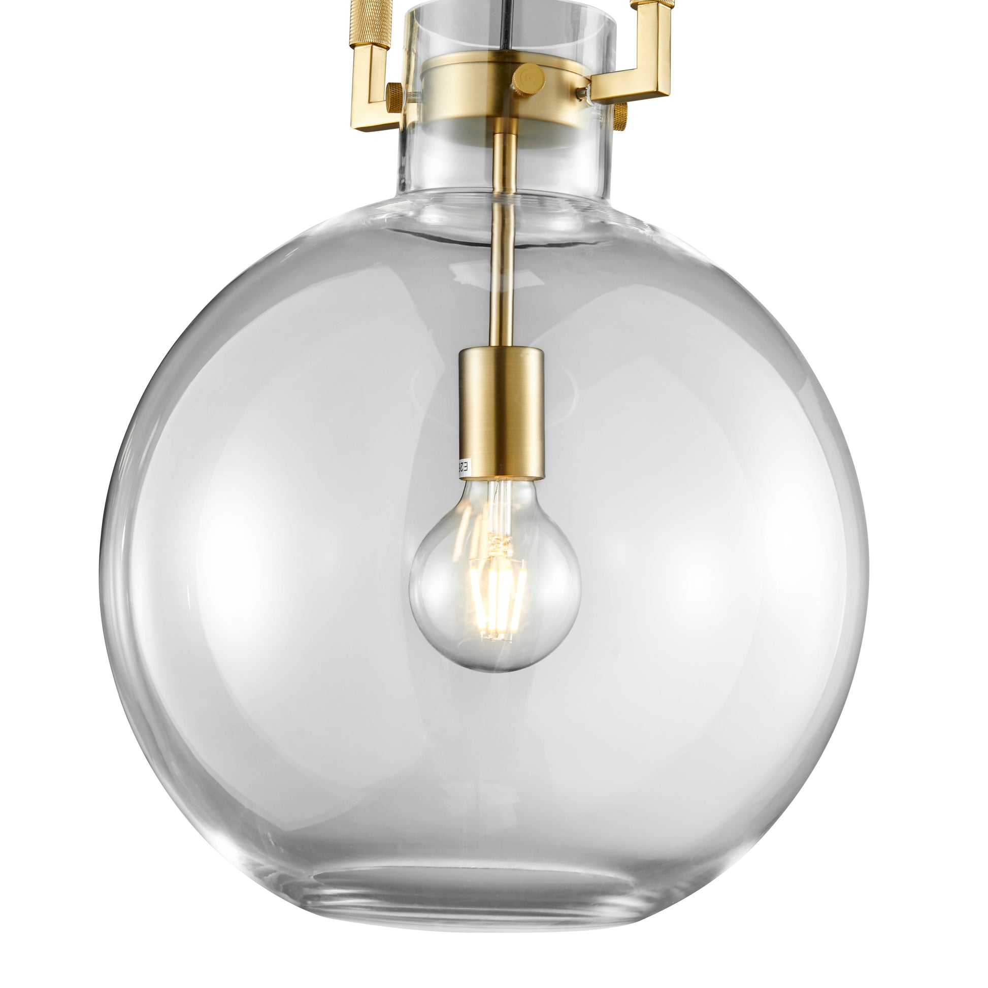 Atlas 1 LED Light Pendant // Crystal and Gold - Disselt Designs