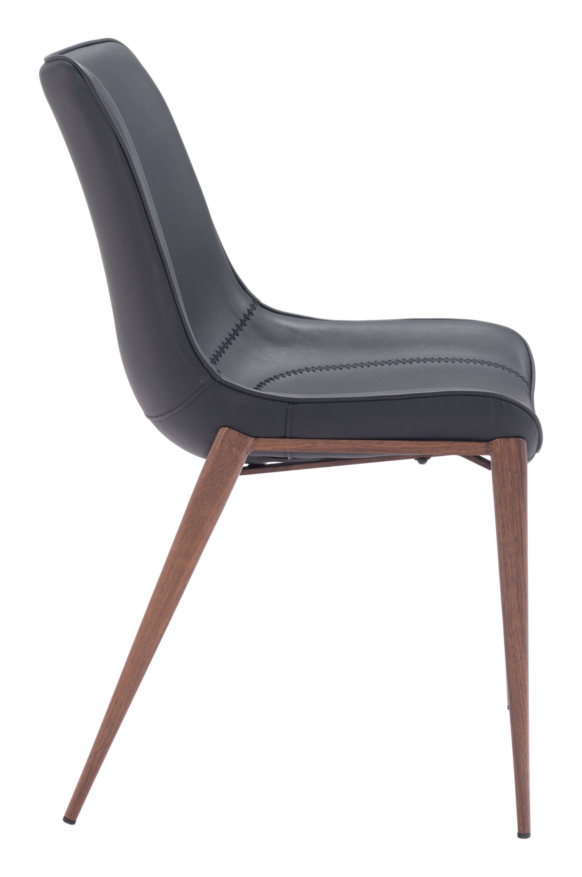 Magnus Dining Chair (Set of 2) Black & Walnut - Disselt Designs