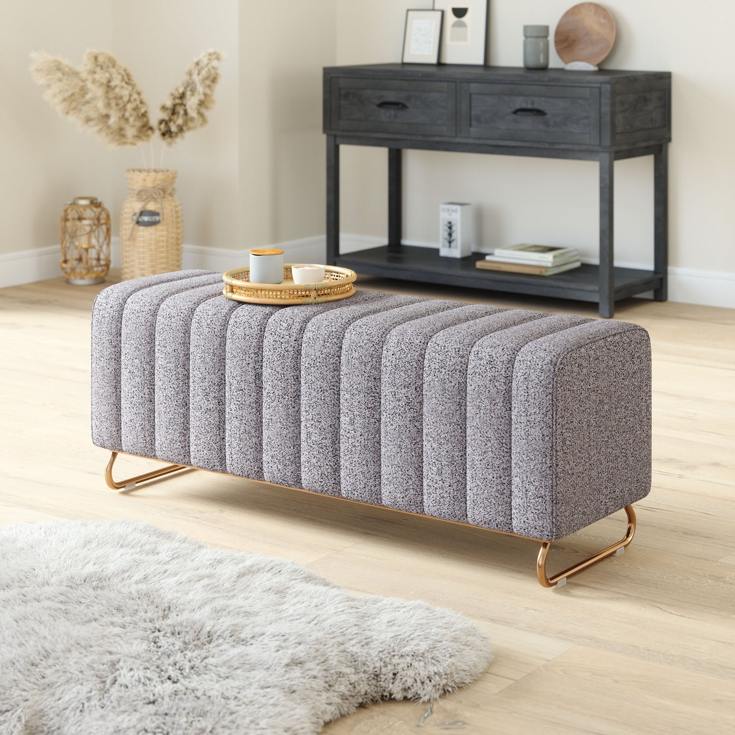 Pender Bench Stone Gray - Disselt Designs