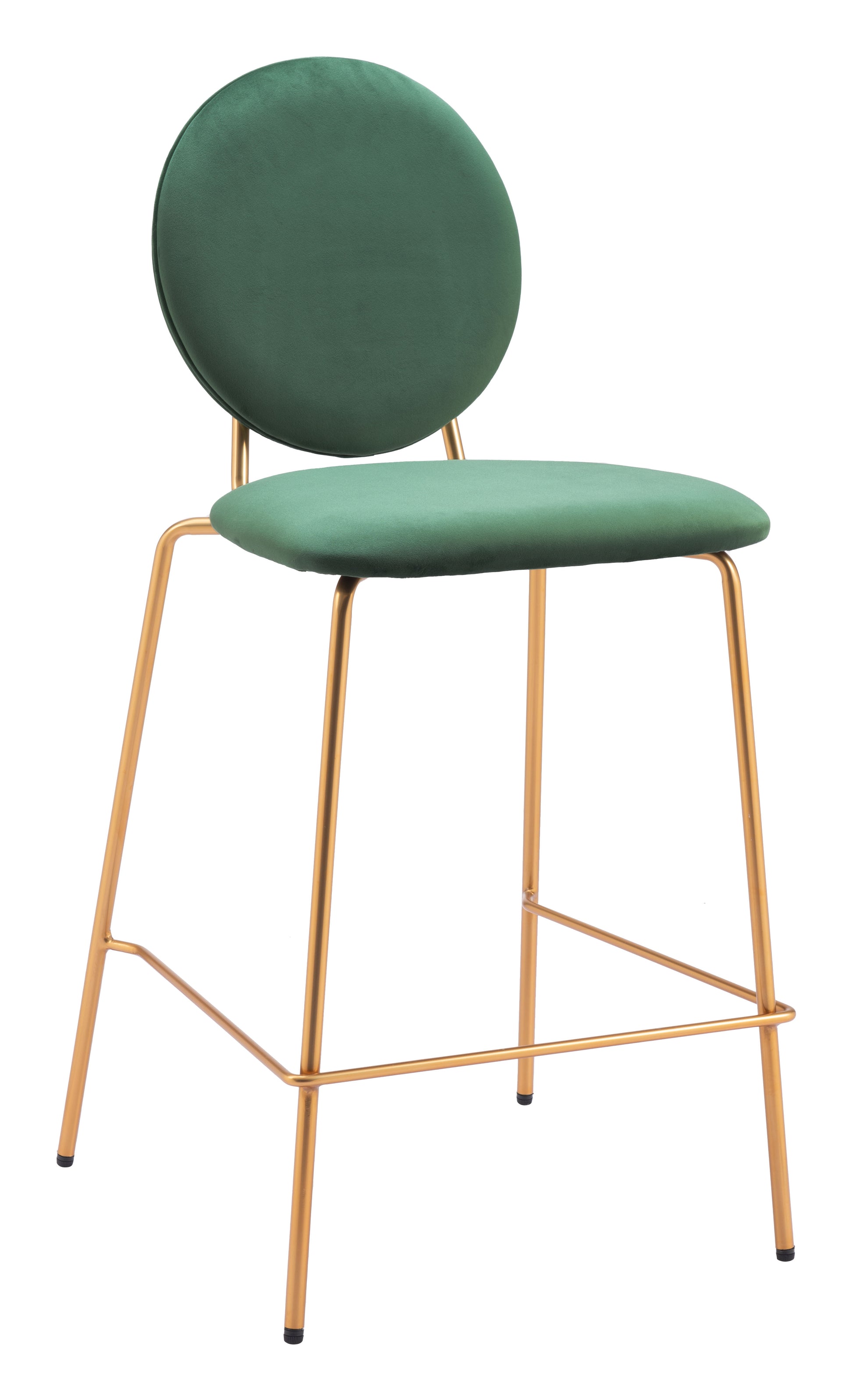 Odessa Counter Stool (Set of 2) Green & Gold - Disselt Designs