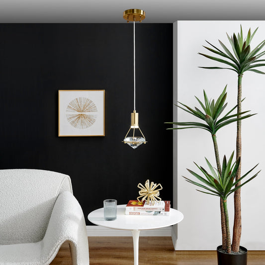 Hollywood Diamond 1 Light Pendant // Gold - Disselt Designs