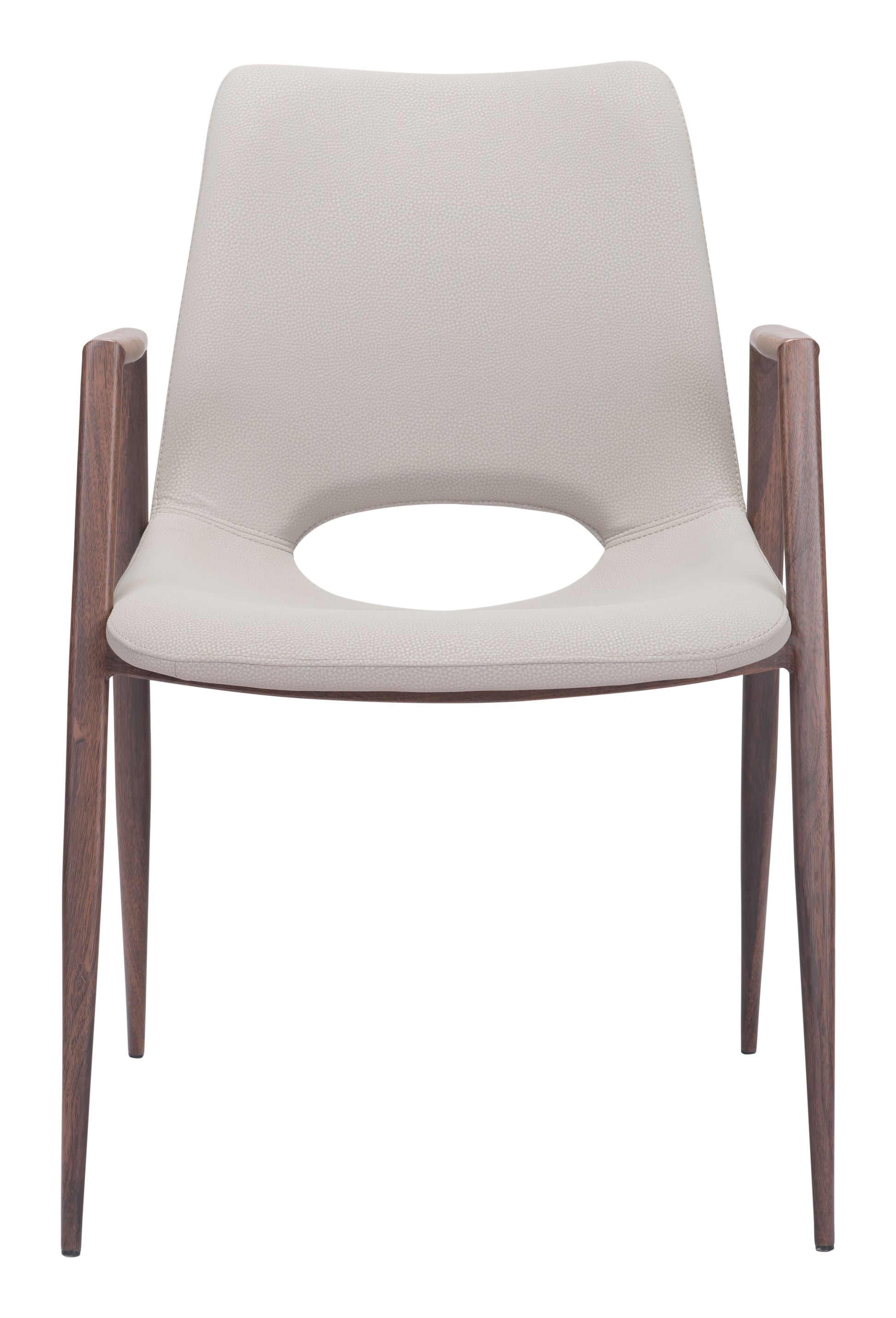 Desi Dining Chair (Set of 2) Beige & Walnut - Disselt Designs