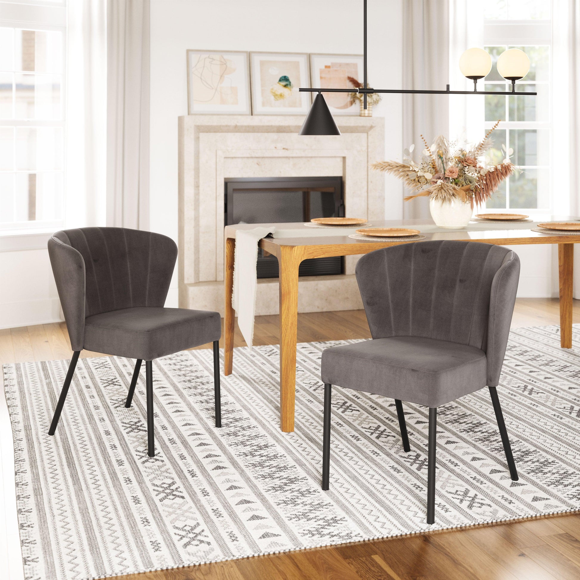 Aimee Dining Chair (Set of 2) Gray - Disselt Designs