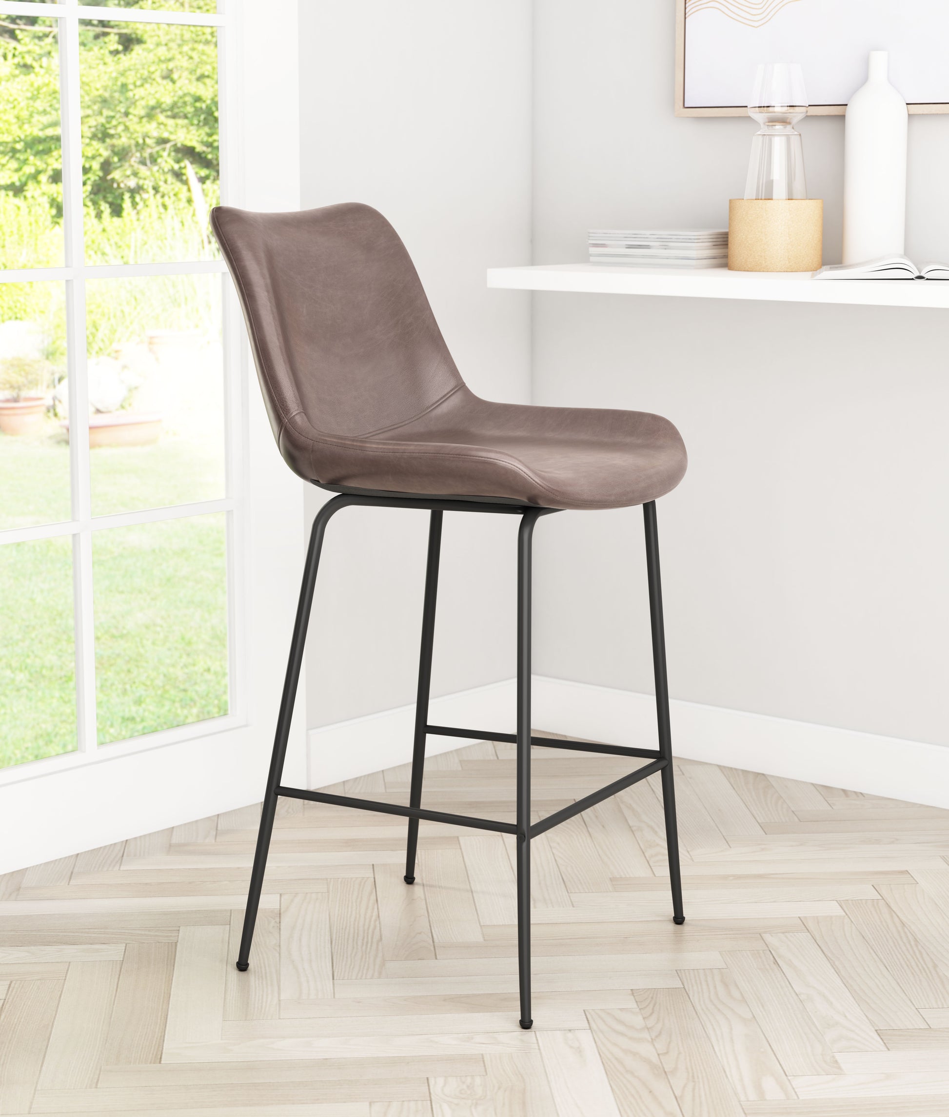 Byron Counter Stool Brown - Disselt Designs
