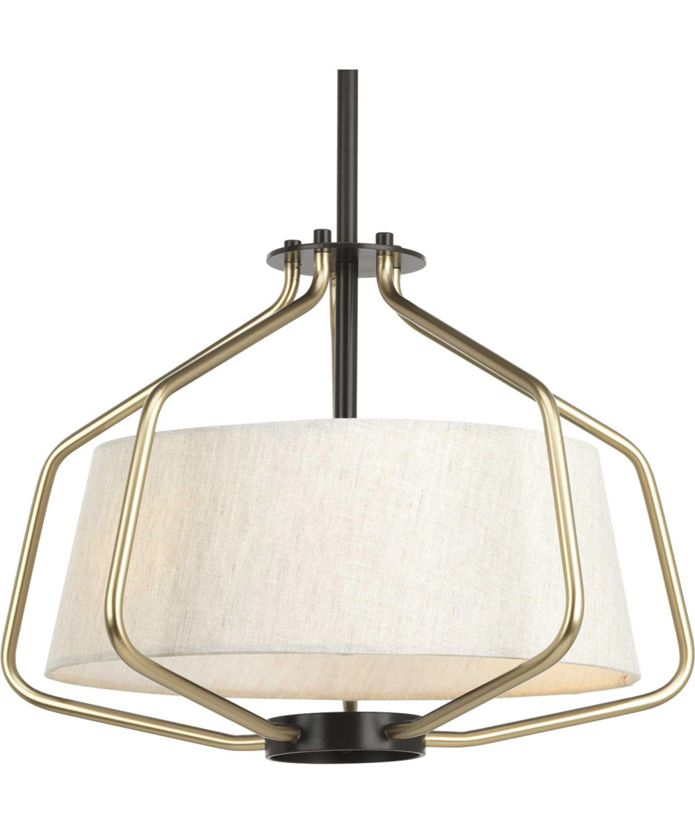 Hangar 2-Light 16"w Semi-Flush Mount/Pendant Convertible Light Fixture Antique Bronze by Progress