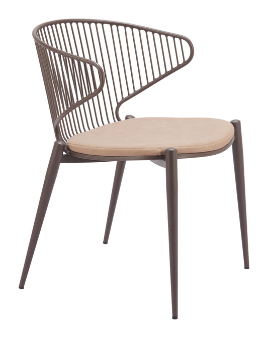 Silues Dining Chair Taupe & Brown - Disselt Designs