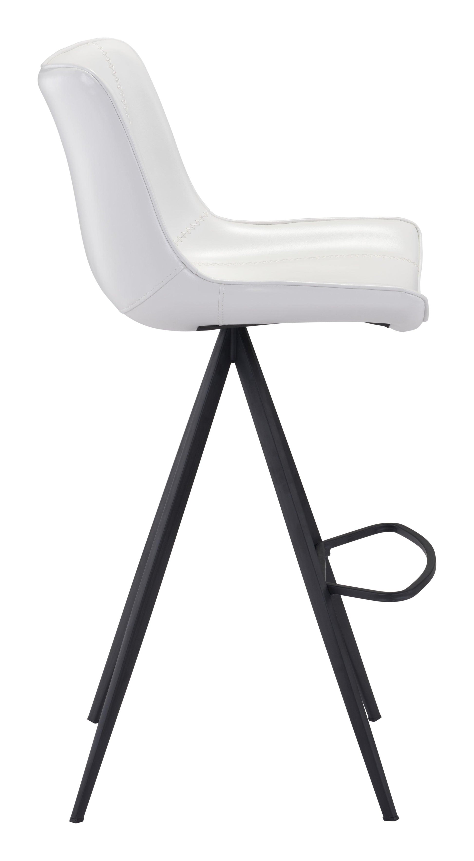 Aki Barstool (Set of 2) White & Black - Disselt Designs