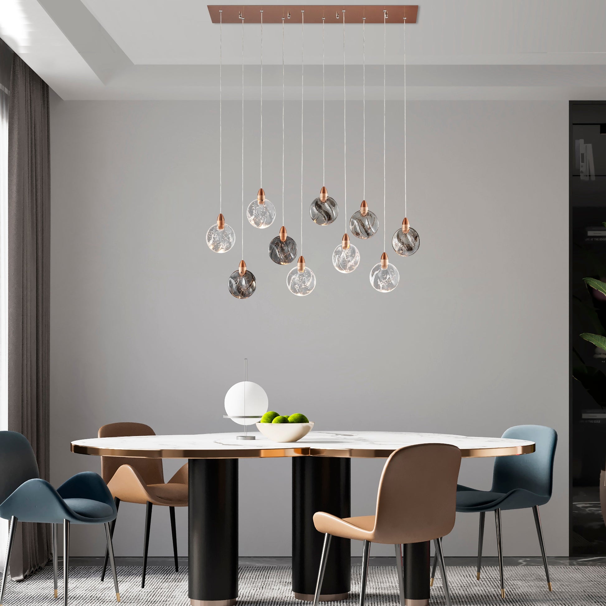 Lustre Rectangular Chandelier // Bronze - Disselt Designs