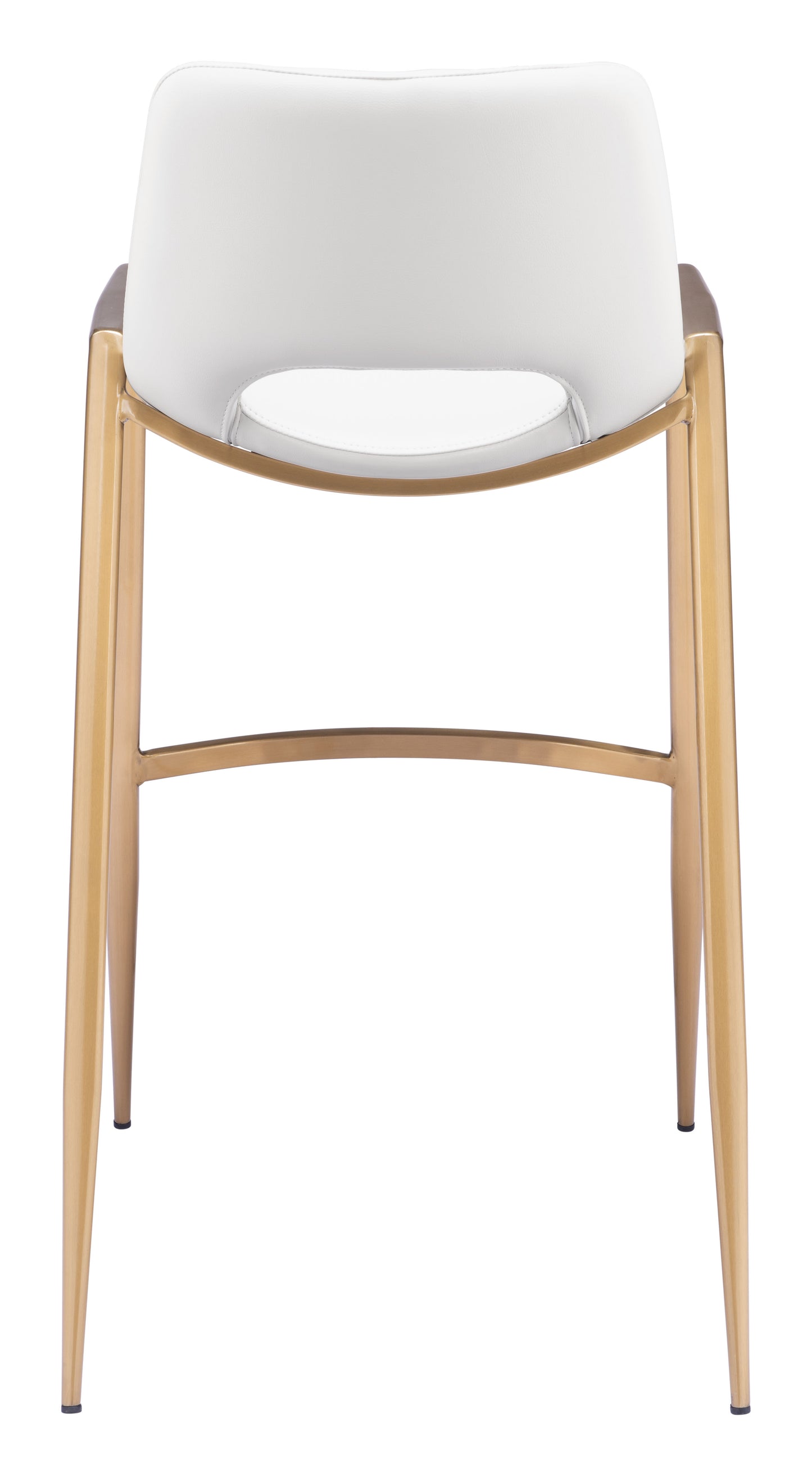 Desi Barstool (Set of 2) White & Gold - Disselt Designs