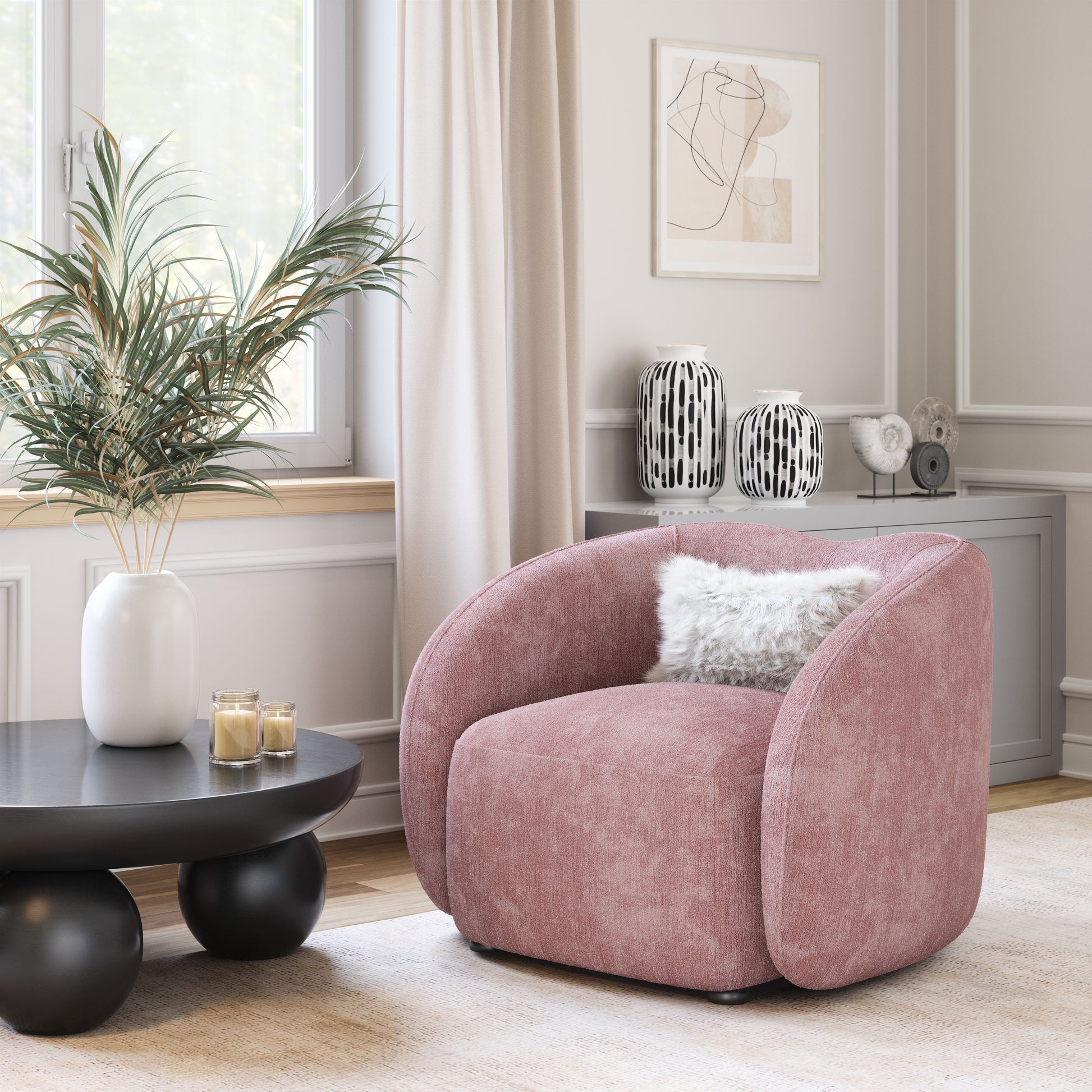 Tallin Accent Chair Mauve Pink - Disselt Designs