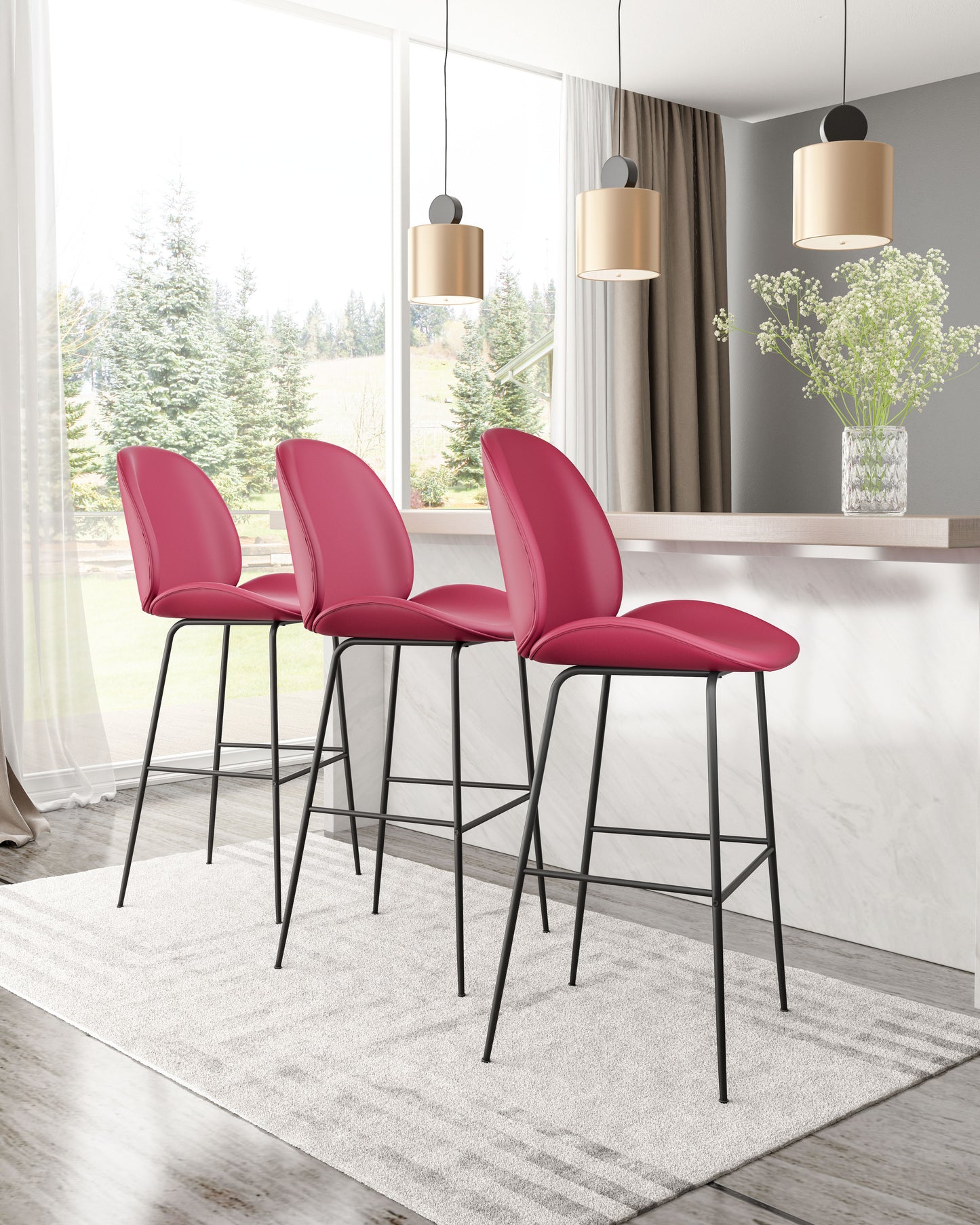 Miles Barstool Red - Disselt Designs