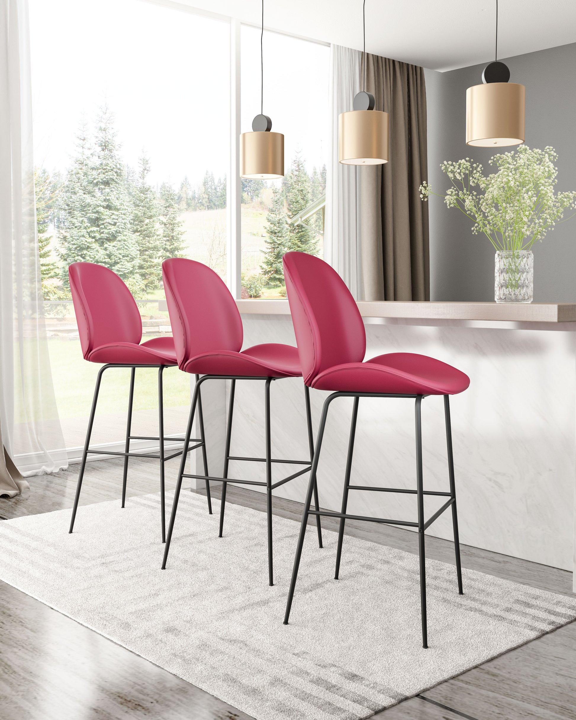 Miles Barstool Red - Disselt Designs