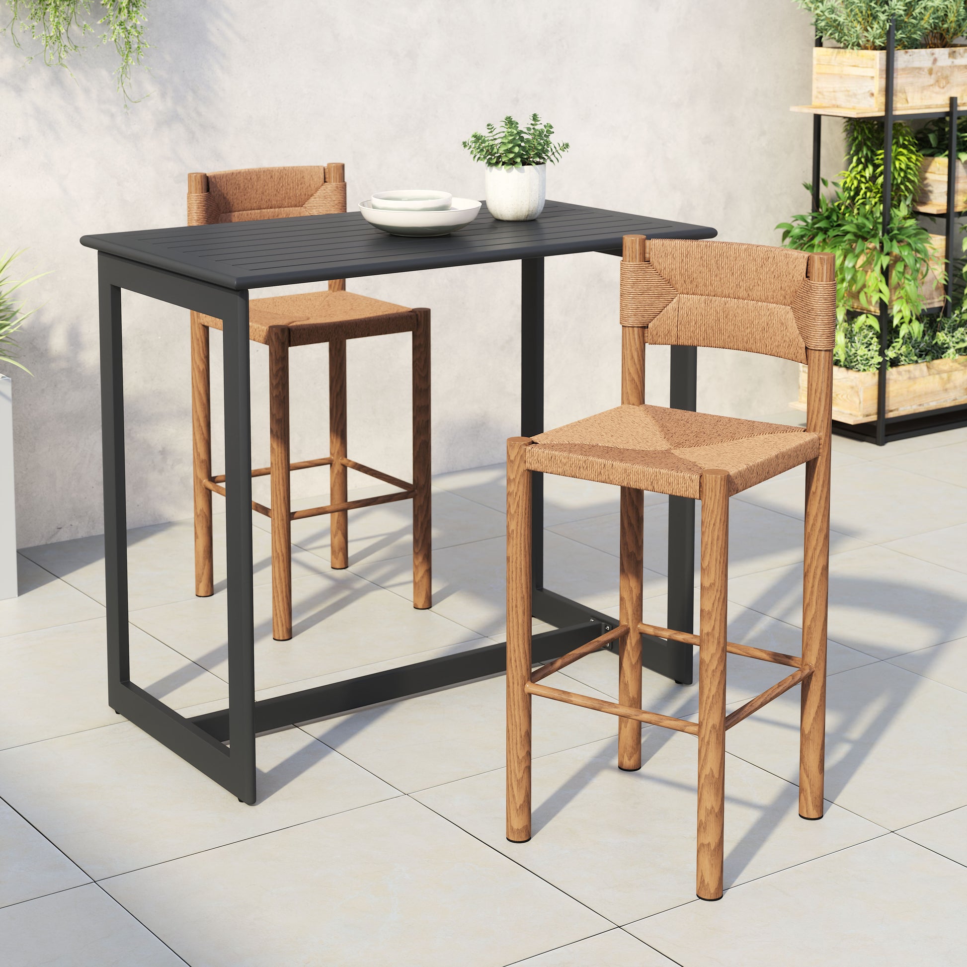 Iska Barstool (Set of 2) Natural - Disselt Designs