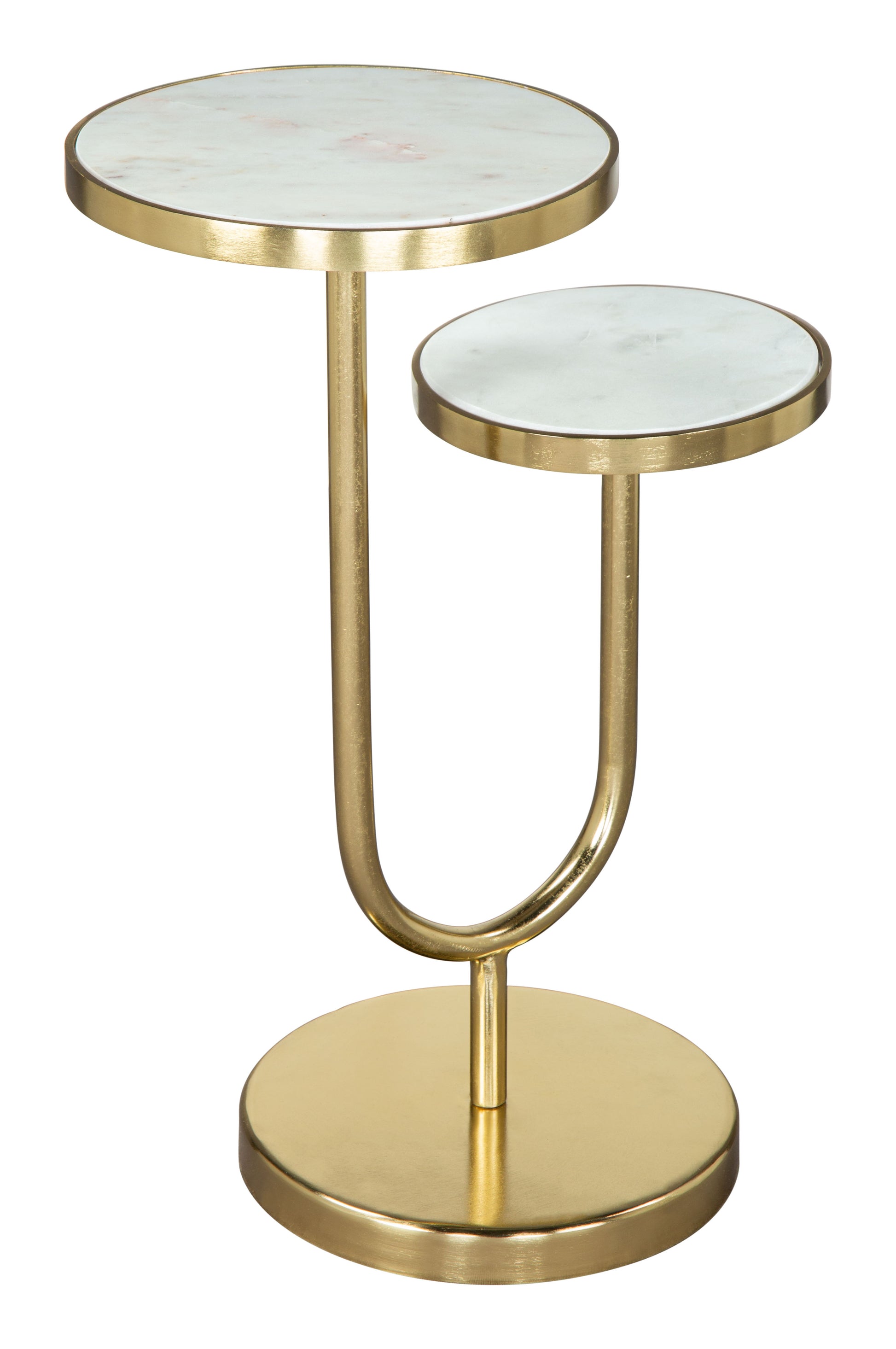 Marc Side Table White & Gold - Disselt Designs
